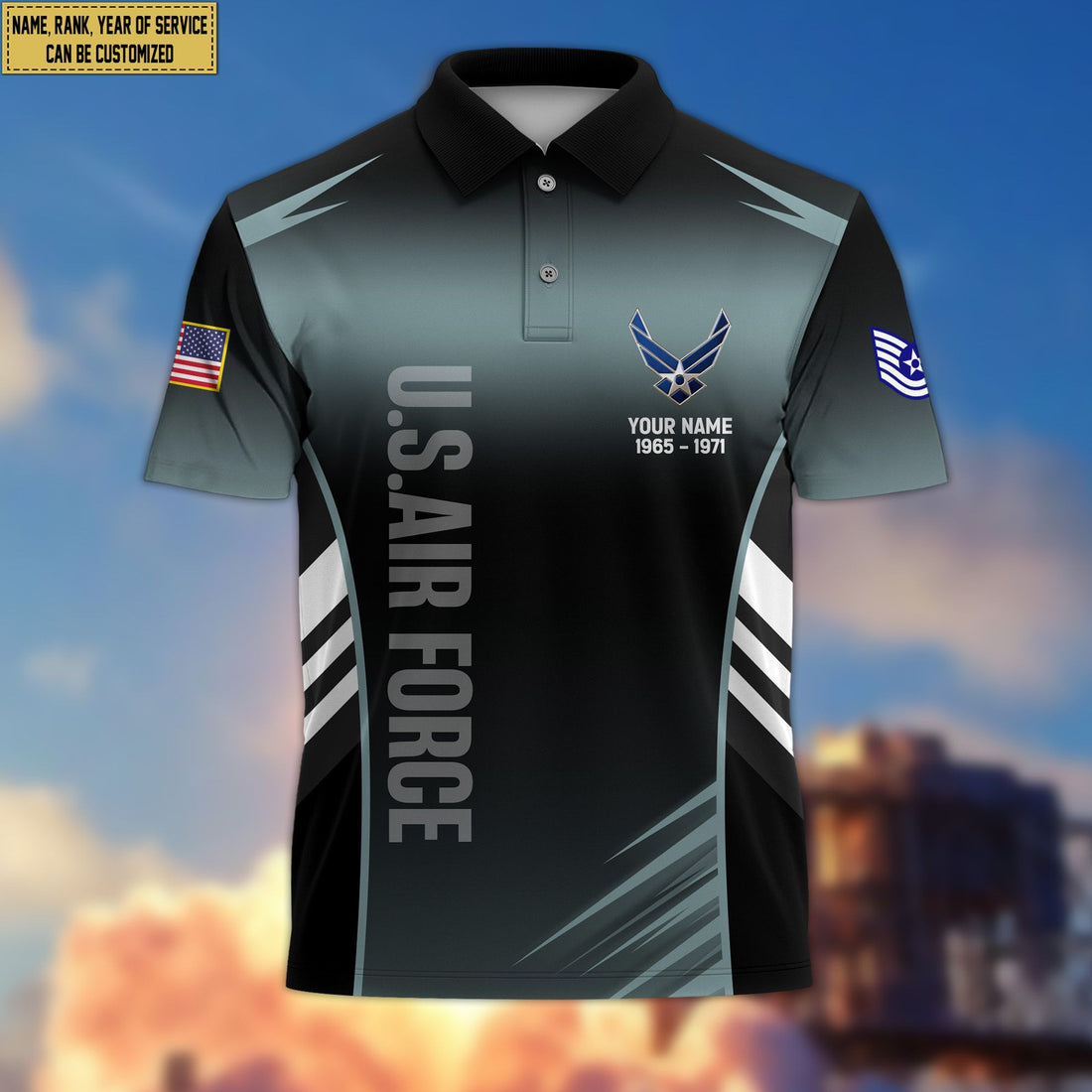 USAF Polo Shirt, Gift for Grandpa Dad Husband, Gift for Air Force Veteran VPVC200904