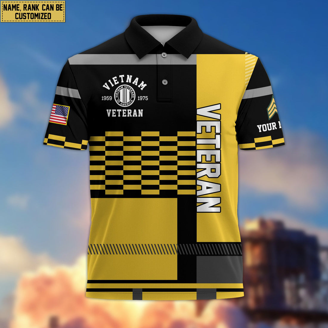 Premium Custom Name, Rank Vietnam Veteran Polo Shirt, Gift for Vietnam Veteran VPVC201006