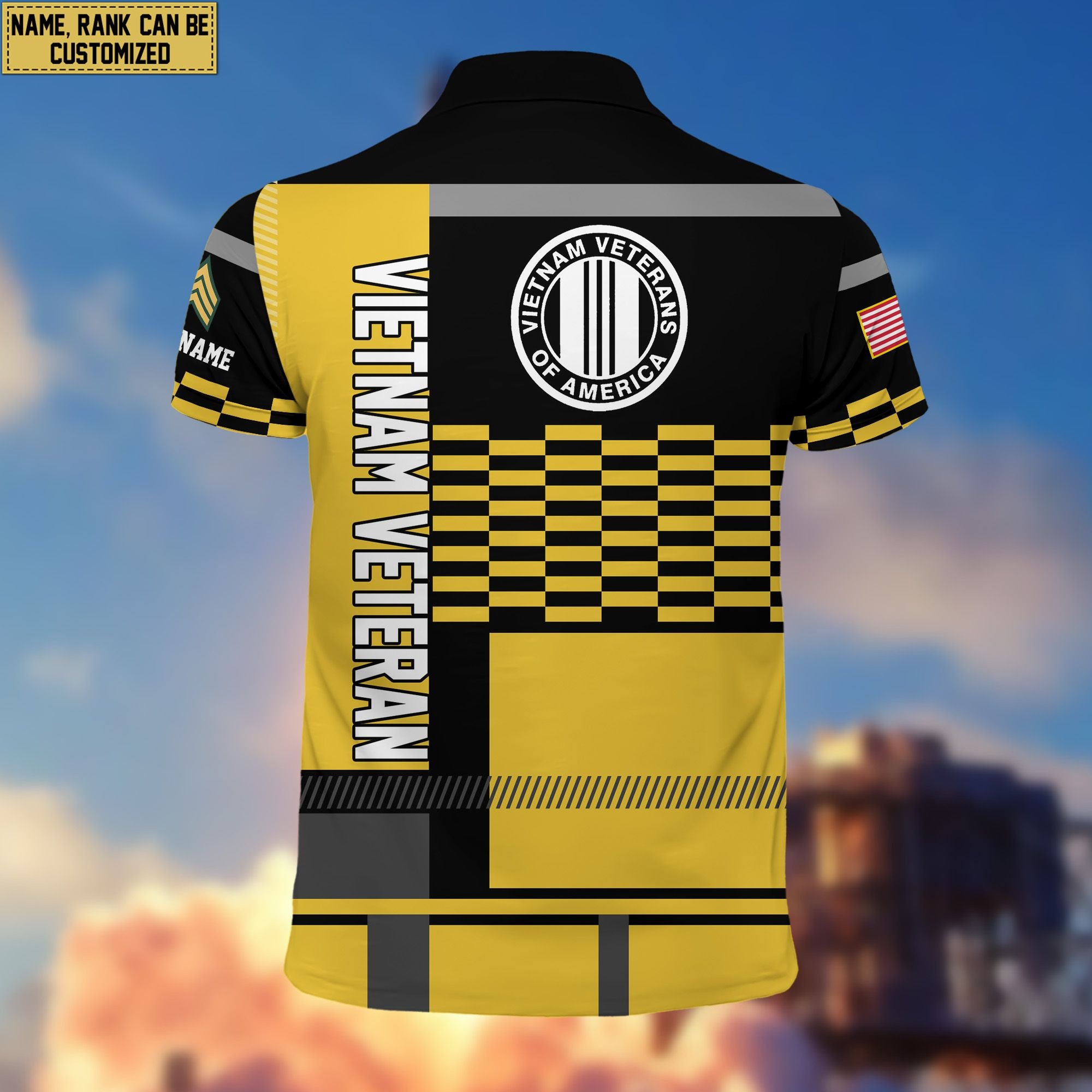 Premium Custom Name, Rank Vietnam Veteran Polo Shirt, Gift for Vietnam Veteran VPVC201006