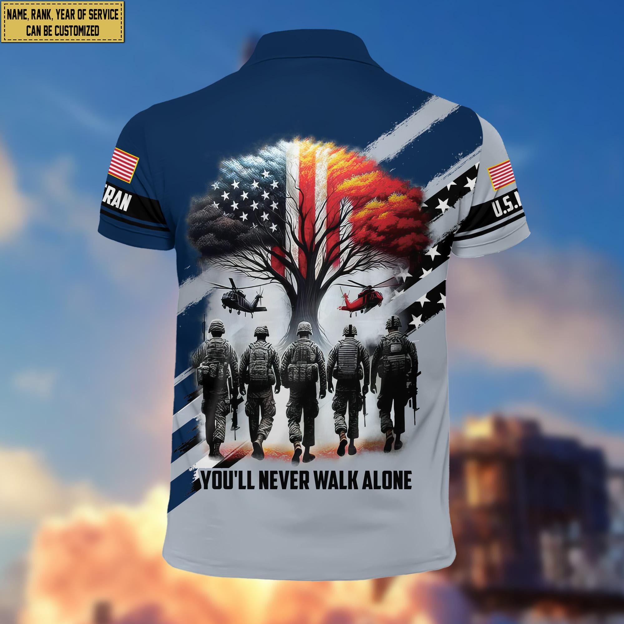 Premium Custom Name, Rank US Navy Polo Shirt, Gift for Navy Veteran VPVC201202