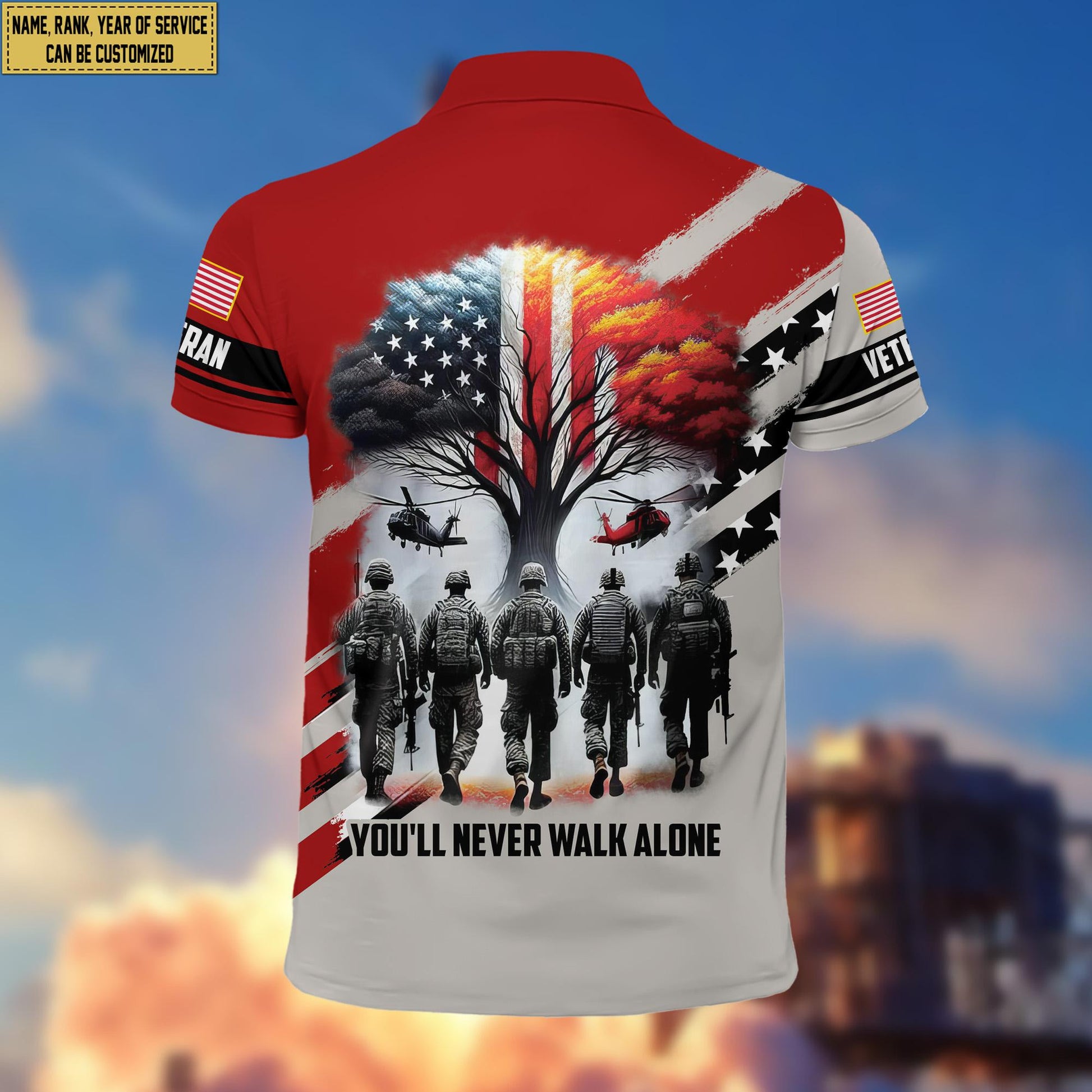 Premium Custom Name, Rank US Veteran Polo Shirt, Gift for US Veteran VPVC201207