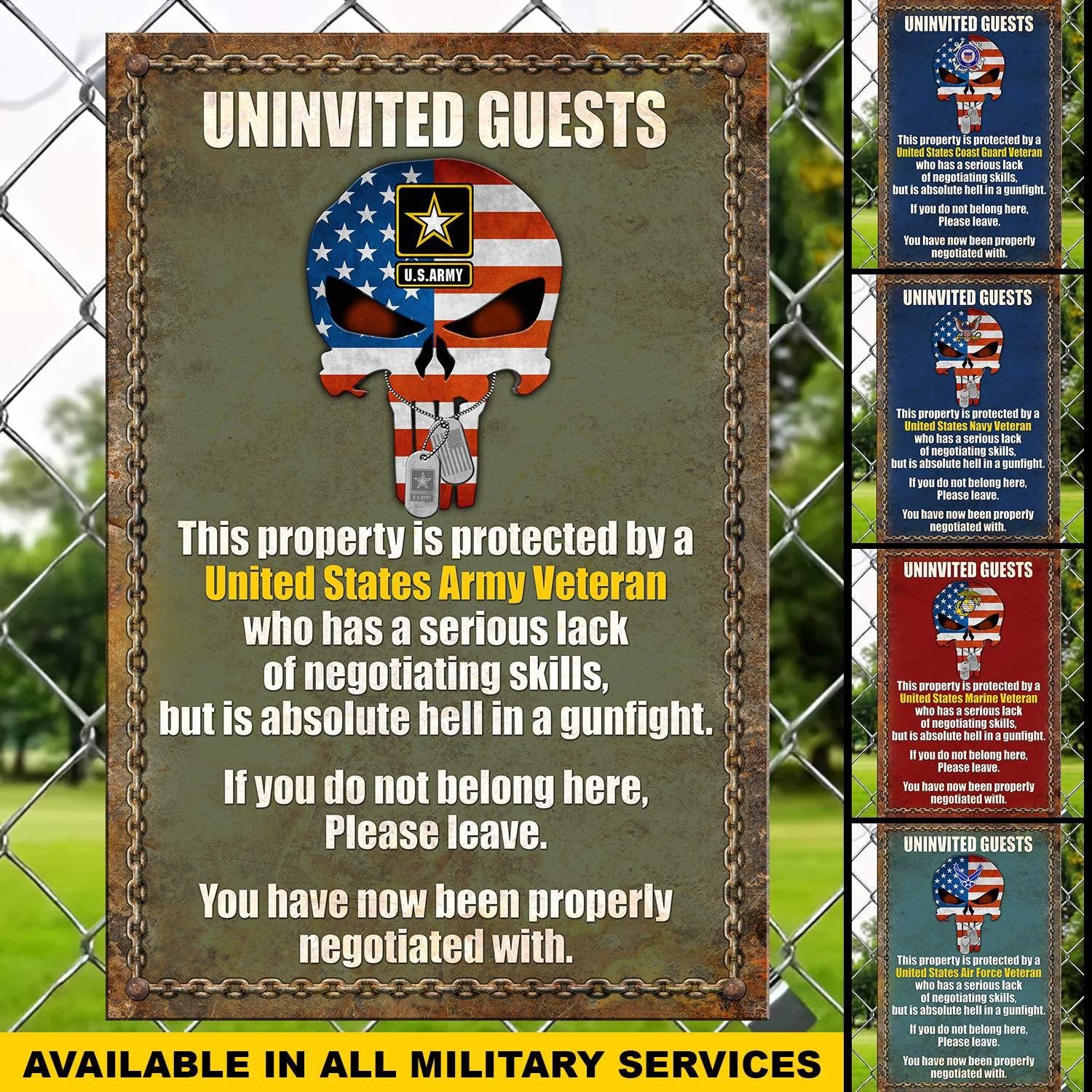 Premium US Veterans Metal Sign APVC040602