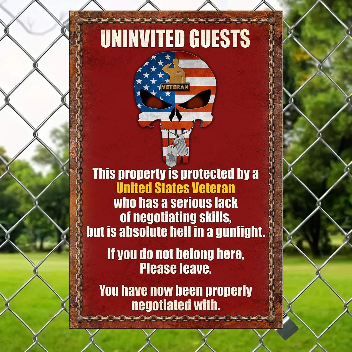 Premium US Veterans Metal Sign APVC040602