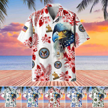 Premium US Veterans Hawaii Shirt With Pocket, Gift For Army Veteran, Navy Veteran, Marine Veteran, Air Force Veteran, Coast Guard Veteran, Vietnam Veteran, Gift For Veterans Day, Father's Day, Independence Day APVC110611