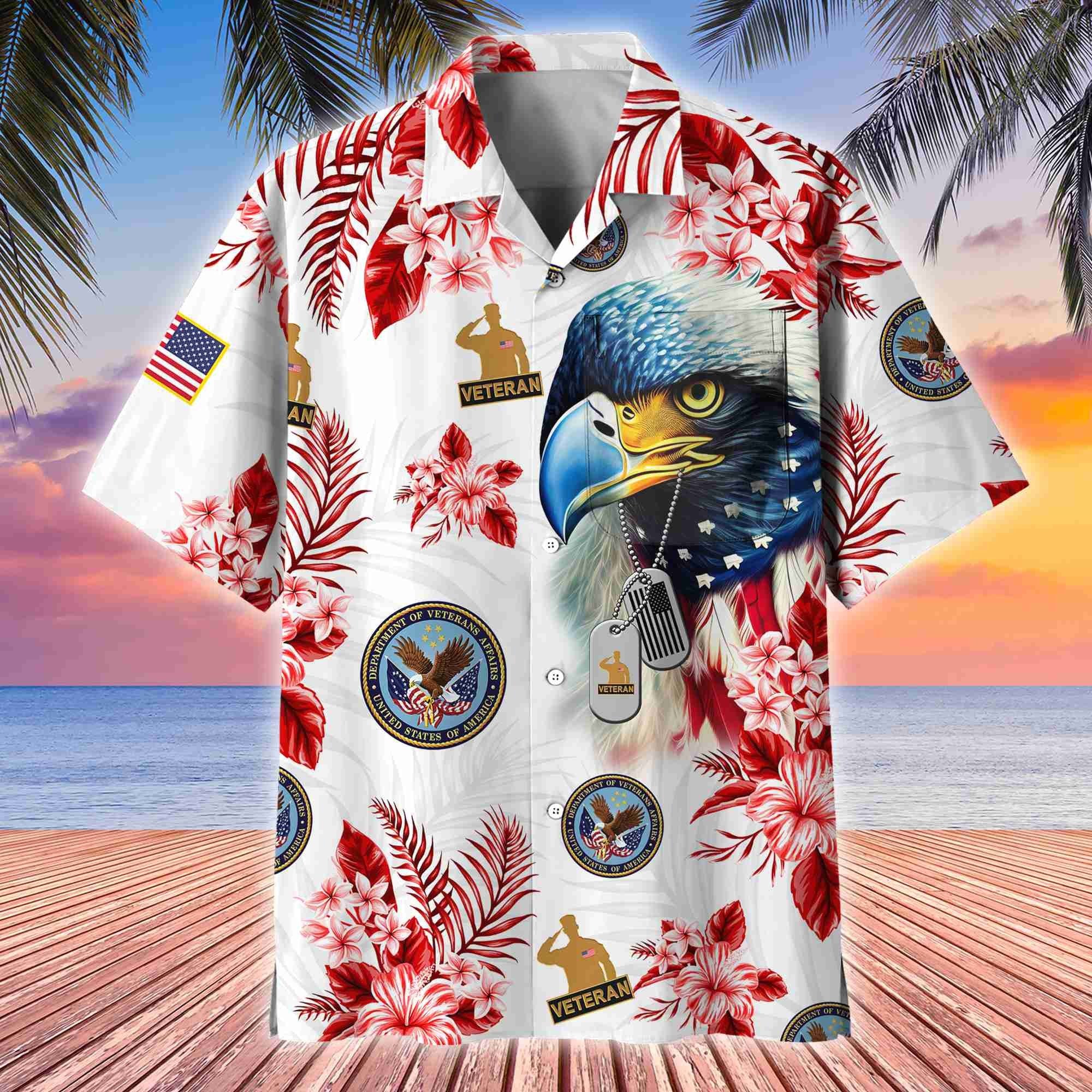 Premium US Veterans Hawaii Shirt With Pocket, Gift For Army Veteran, Navy Veteran, Marine Veteran, Air Force Veteran, Coast Guard Veteran, Vietnam Veteran, Gift For Veterans Day, Father's Day, Independence Day APVC110611