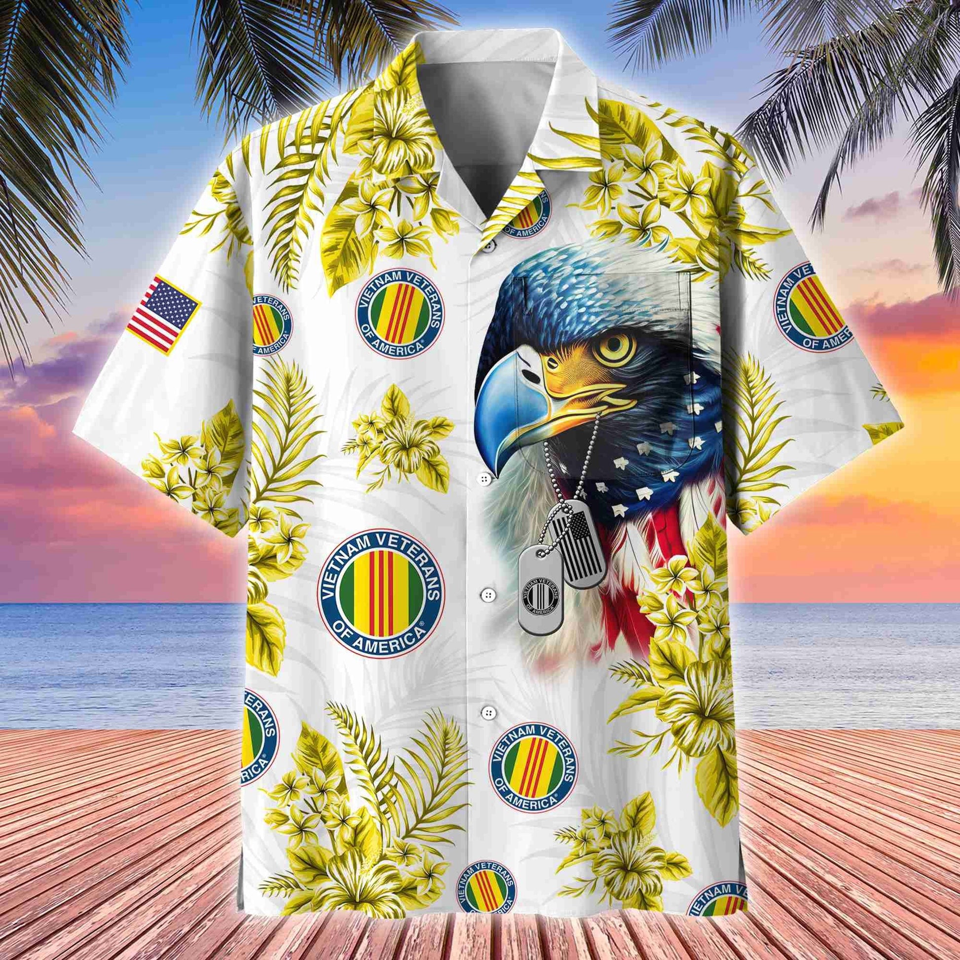 Premium US Veterans Hawaii Shirt With Pocket, Gift For Army Veteran, Navy Veteran, Marine Veteran, Air Force Veteran, Coast Guard Veteran, Vietnam Veteran, Gift For Veterans Day, Father's Day, Independence Day APVC110611