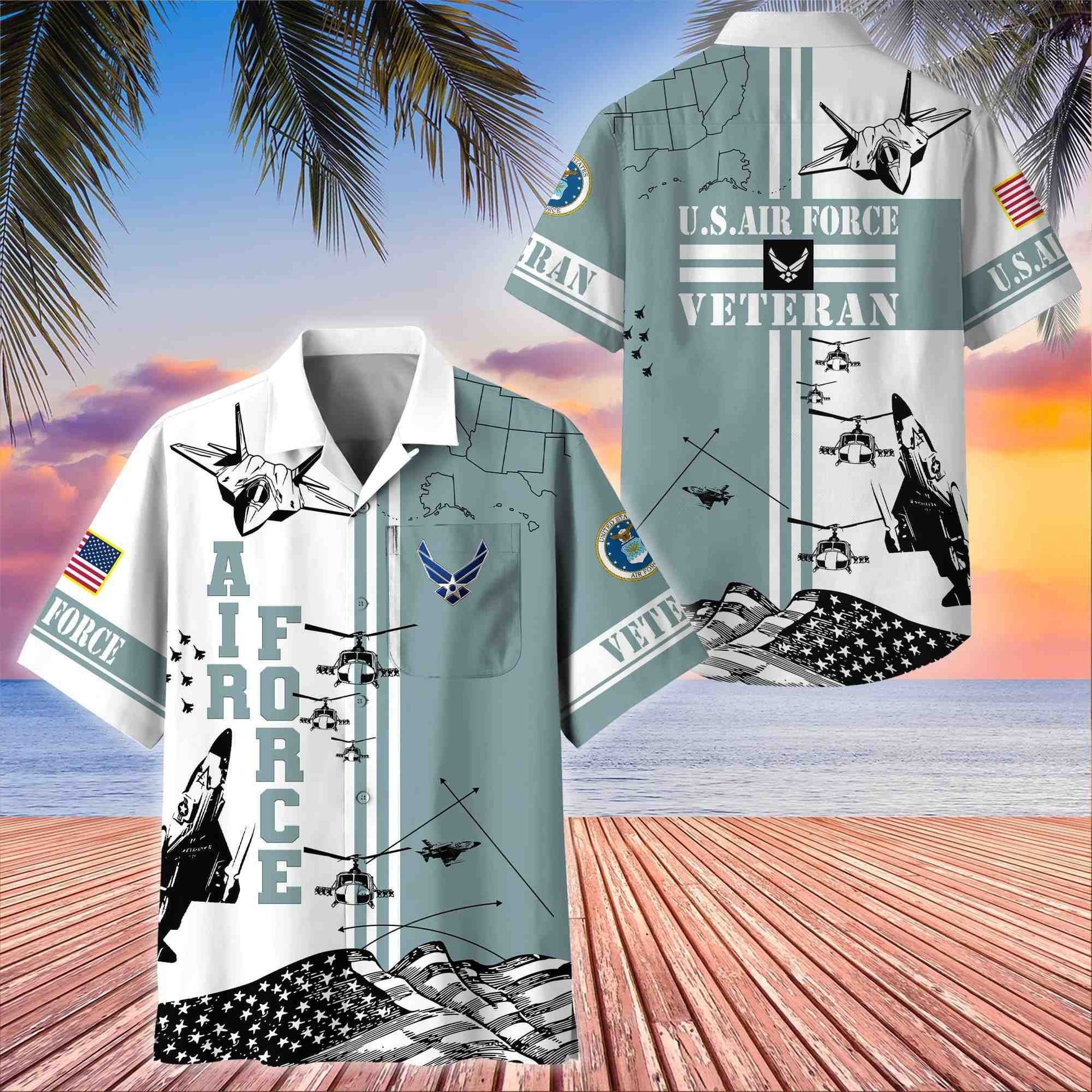 Premium US Veterans Hawaii Shirt With Pocket, Gift For Army Veteran, Navy Veteran, Marine Veteran, Air Force Veteran, Coast Guard Veteran, Vietnam Veteran, Gift For Veterans Day, Father's Day, Independence Day APVC120610