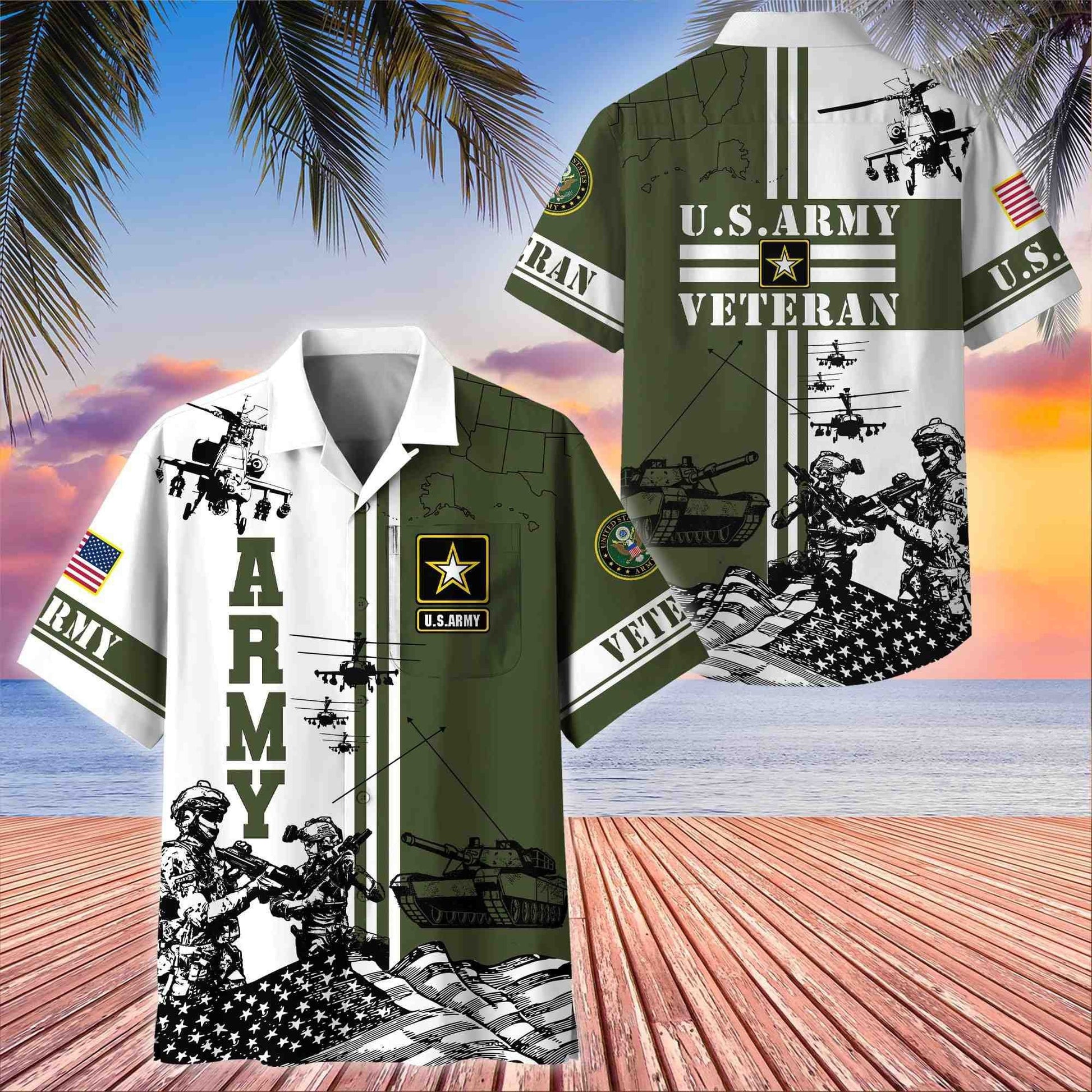 Premium US Veterans Hawaii Shirt With Pocket, Gift For Army Veteran, Navy Veteran, Marine Veteran, Air Force Veteran, Coast Guard Veteran, Vietnam Veteran, Gift For Veterans Day, Father's Day, Independence Day APVC120610