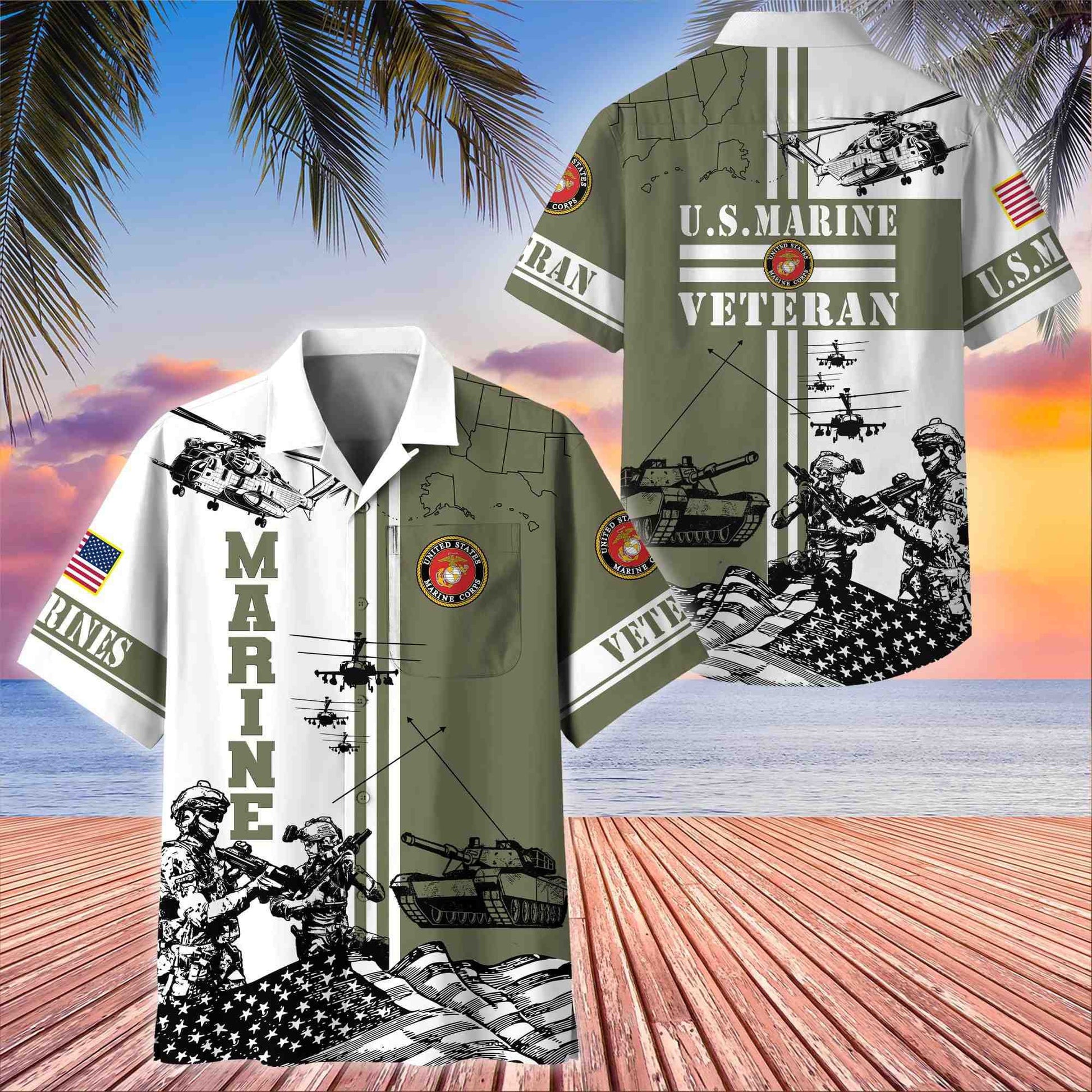Premium US Veterans Hawaii Shirt With Pocket, Gift For Army Veteran, Navy Veteran, Marine Veteran, Air Force Veteran, Coast Guard Veteran, Vietnam Veteran, Gift For Veterans Day, Father's Day, Independence Day APVC120610