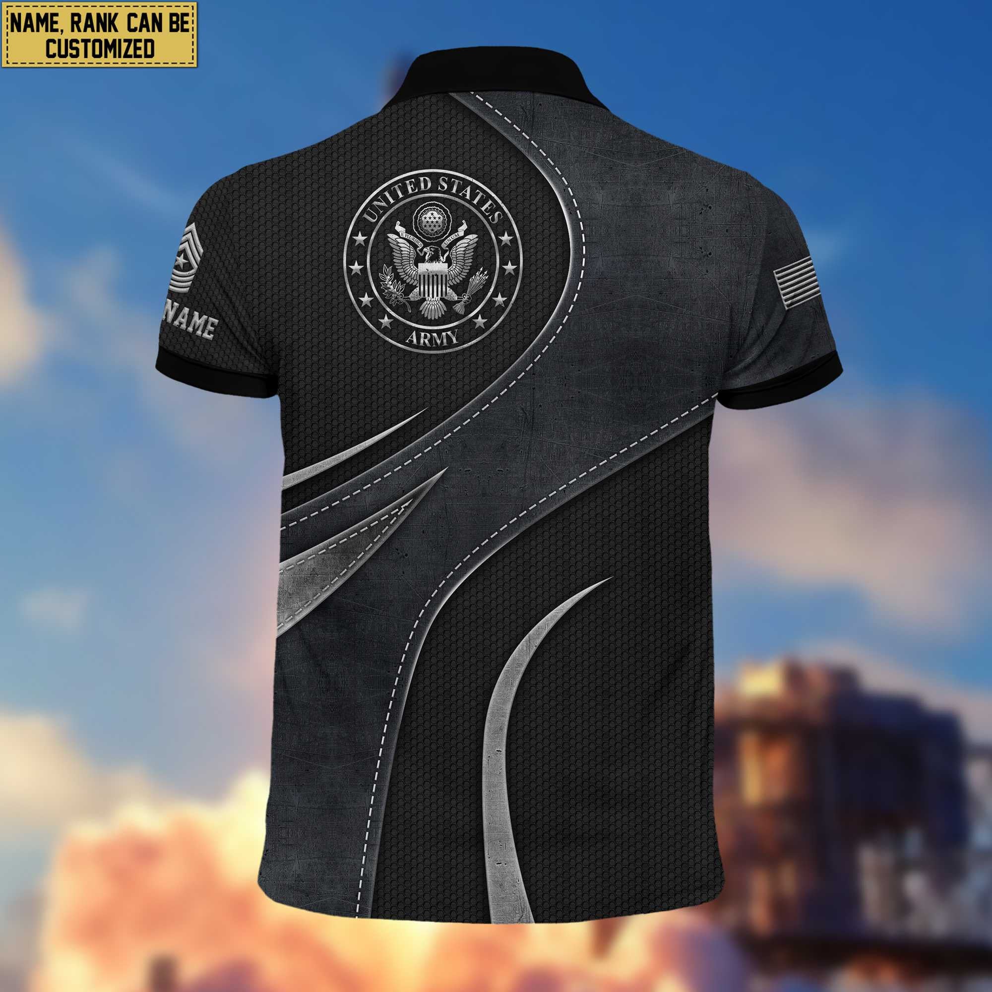 Premium Custom US Army Polo Shirt, Gift for Army Veteran VPVC201301