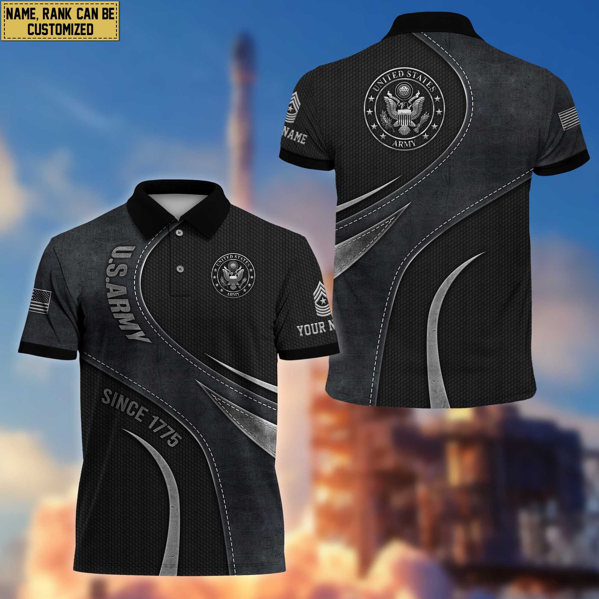 Premium Custom US Army Polo Shirt, Gift for Army Veteran VPVC201301