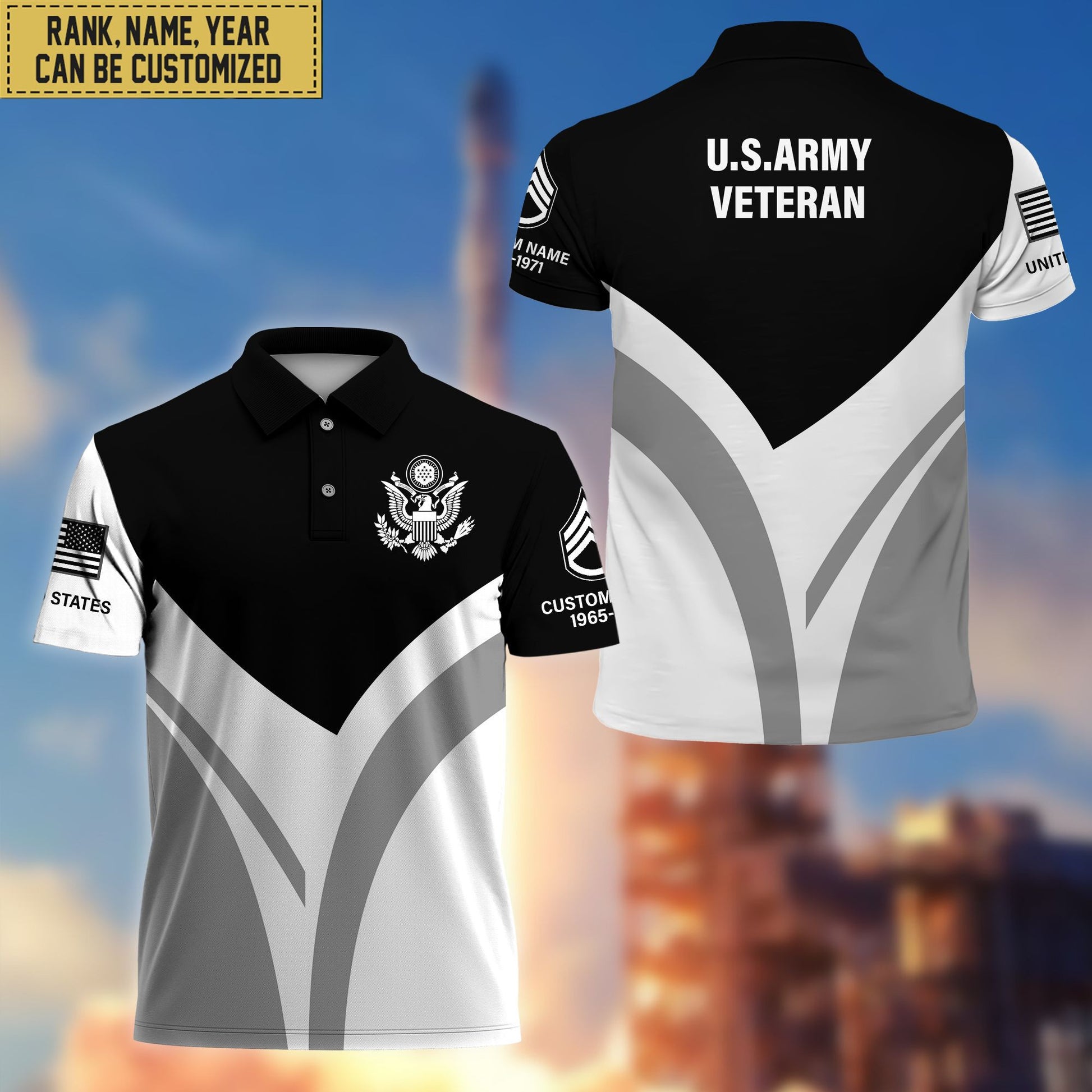 Premium Custom US Army Polo Shirt, Gift for Army Veteran, Veterans Day, Father's Day VPVC201401