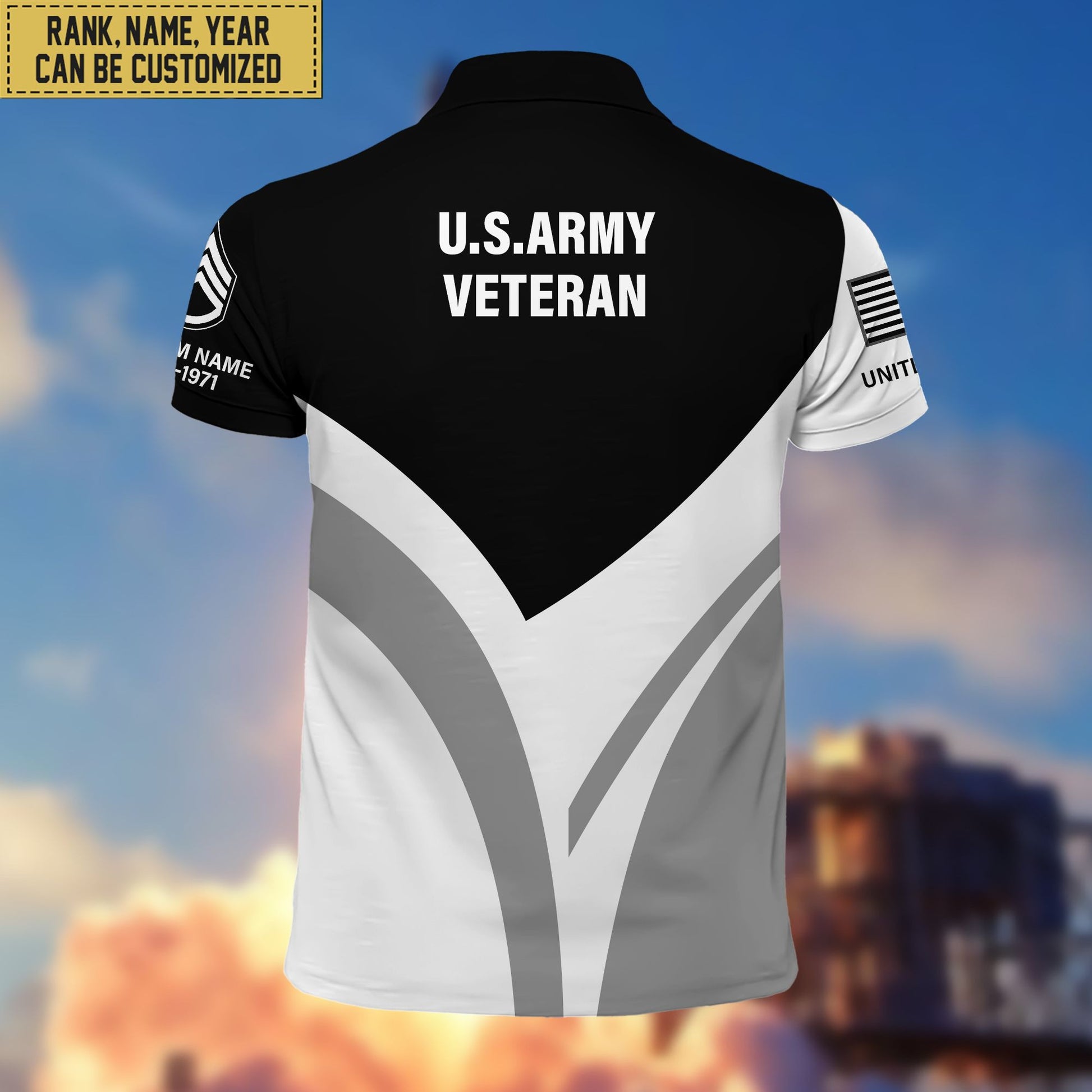 Premium Custom US Army Polo Shirt, Gift for Army Veteran, Veterans Day, Father's Day VPVC201401