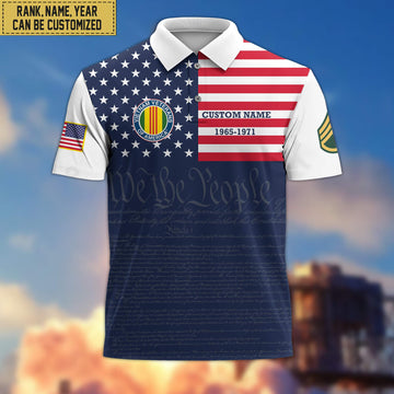 Vietnam Veteran Polo Shirt, Custom Name, Rank, Gift for Vietnam Veteran, Veterans Day, Father's Day VPVC201506