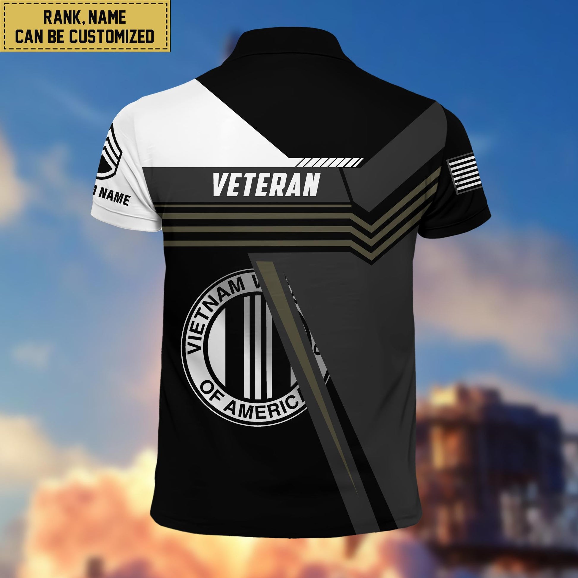 Custom Vietnam Veteran Polo Shirt, Custom Name, Rank, Gift for Vietnam Veteran VPVC201806