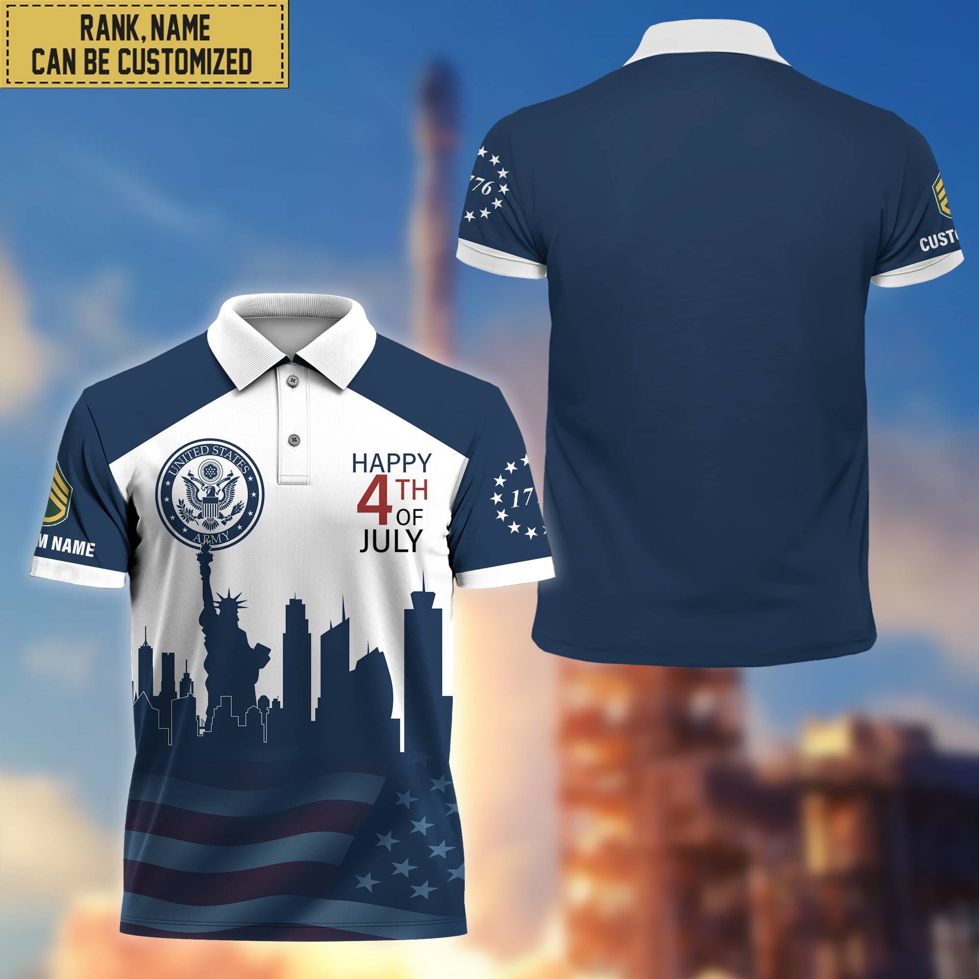 Premium Custom US Army Polo Shirt, Gift for Army Veteran VPVC201901