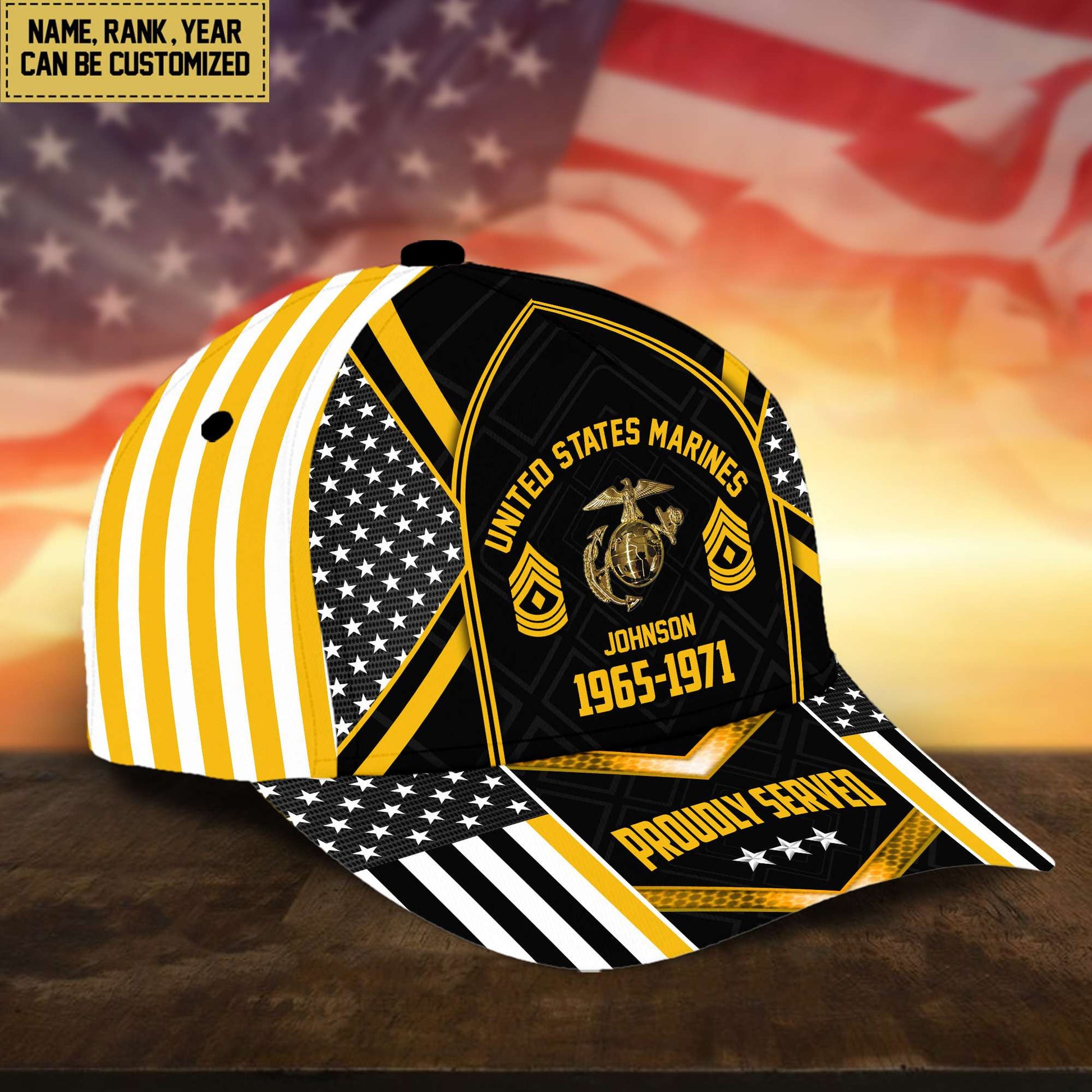 Premium USMC Cap, Hat For Marine Veteran, Custom Name, Rank VPVC002303