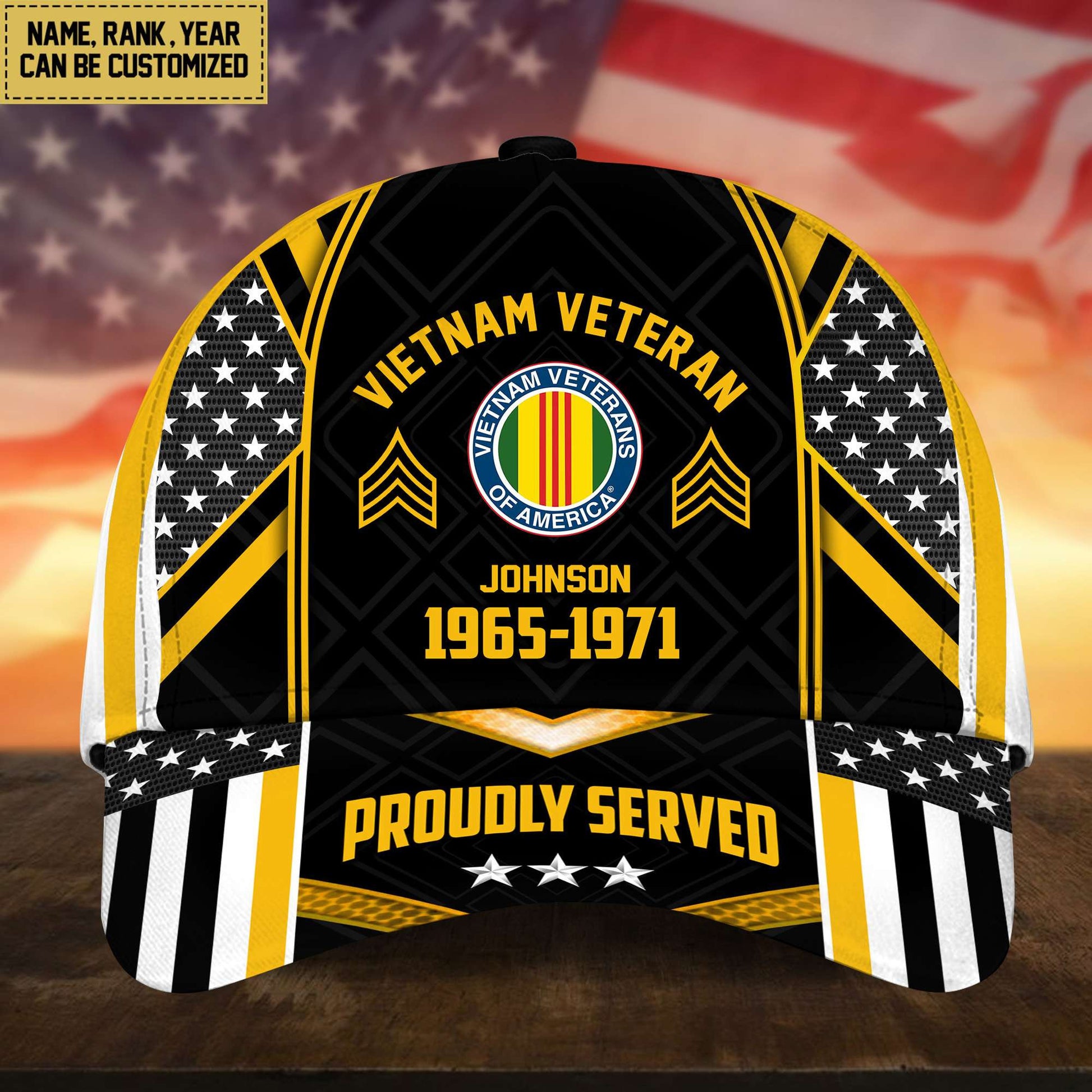 Premium Vietnam Veteran Cap, Hat For Vietnam Veteran, Custom Name, Rank VPVC002306