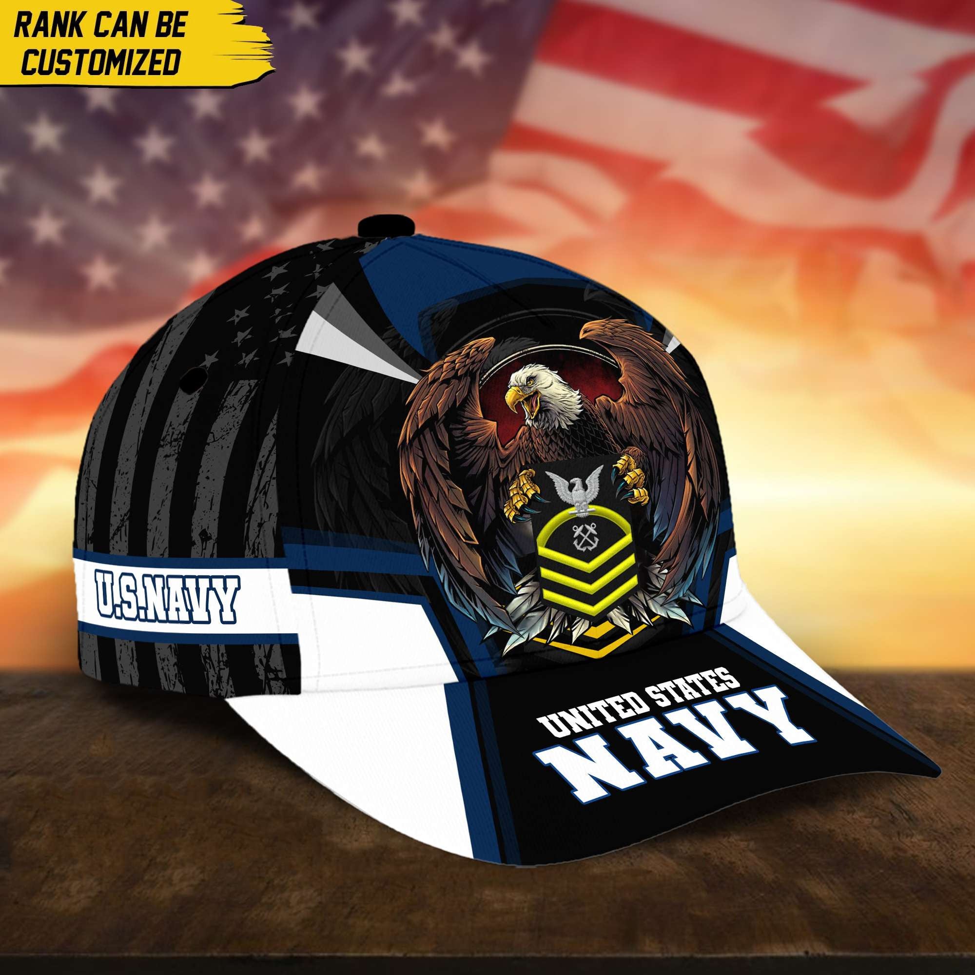Premium Custom US Navy Veteran Cap, Gift for Navy Veteran VPVC002402
