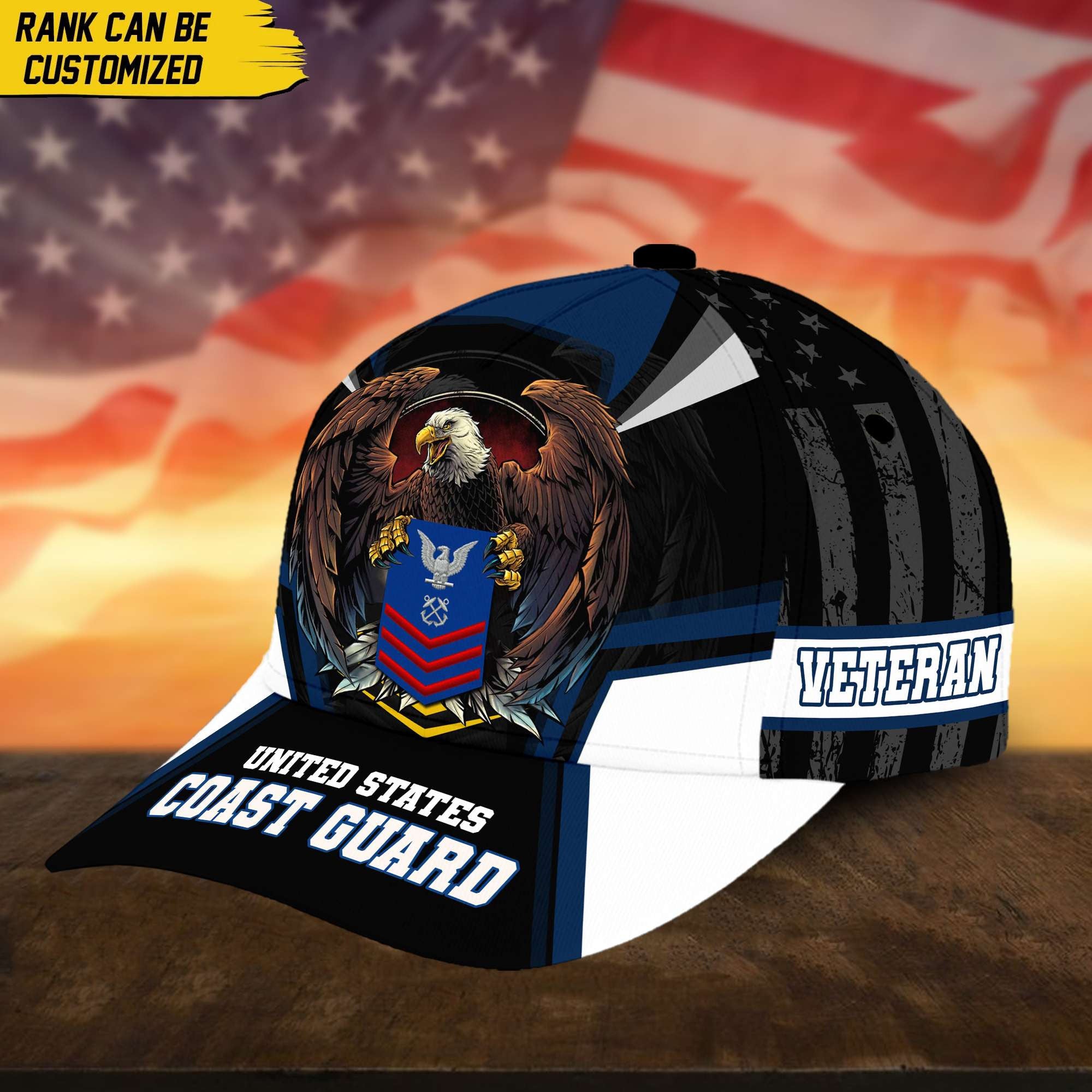 Premium Custom USCG Veteran Cap, Gift for Coast Guard Veteran VPVC002405