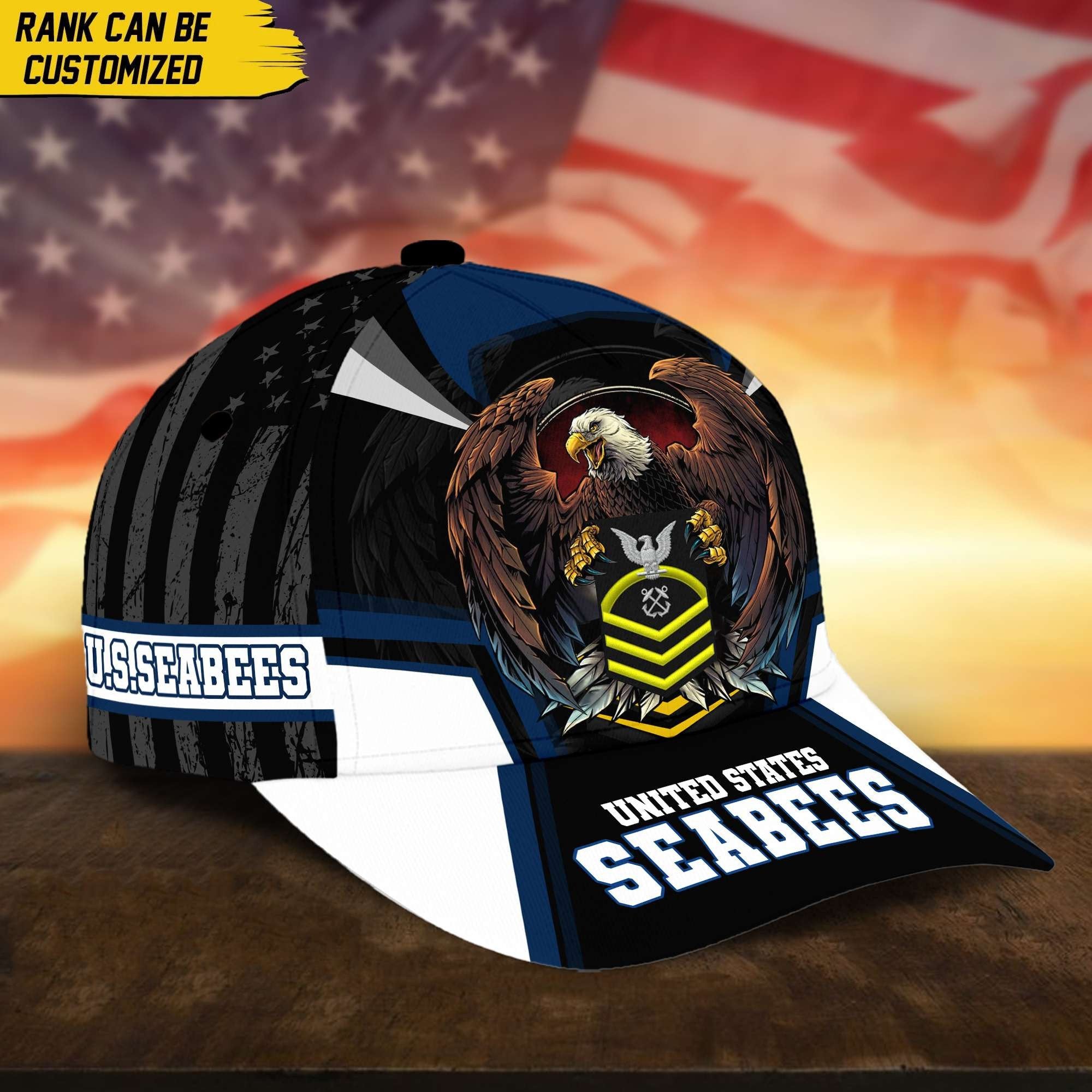 Premium Custom US Seabees Veteran Cap, Gift for Seabees Veteran VPVC002406