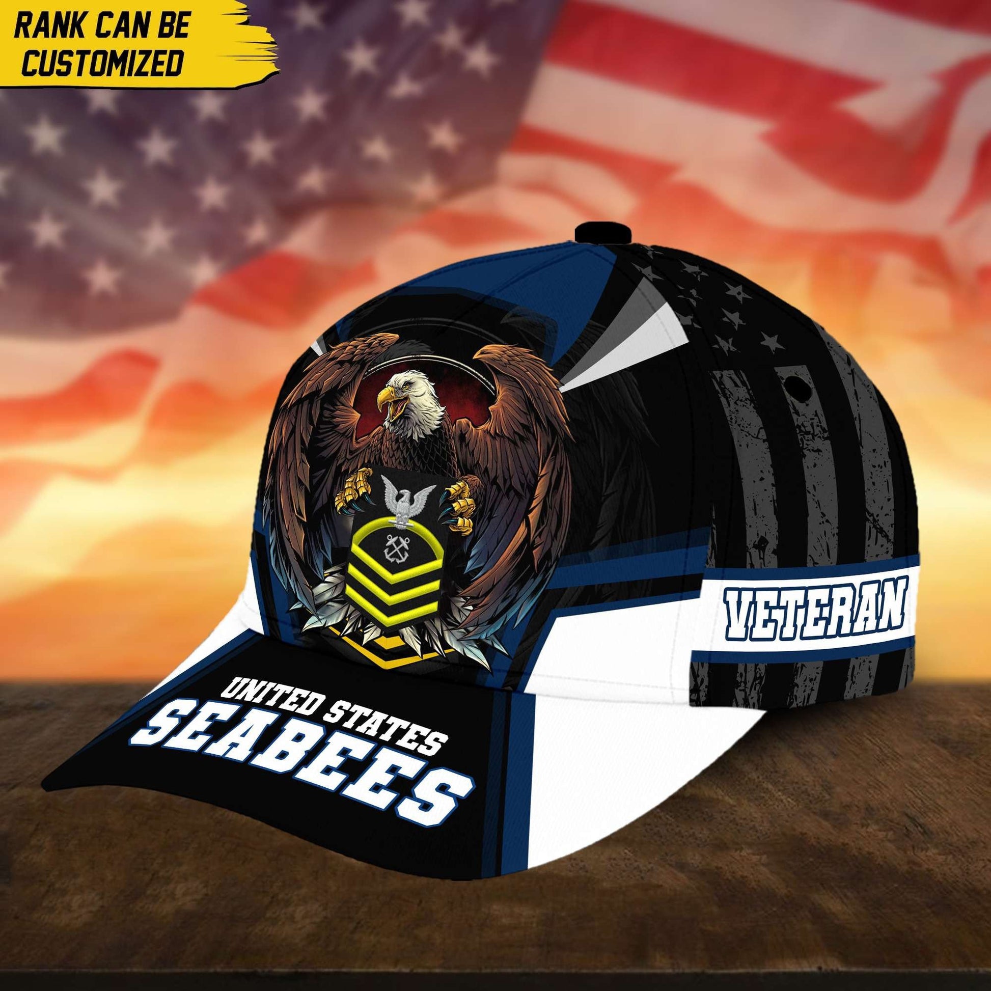 Premium Custom US Seabees Veteran Cap, Gift for Seabees Veteran VPVC002406