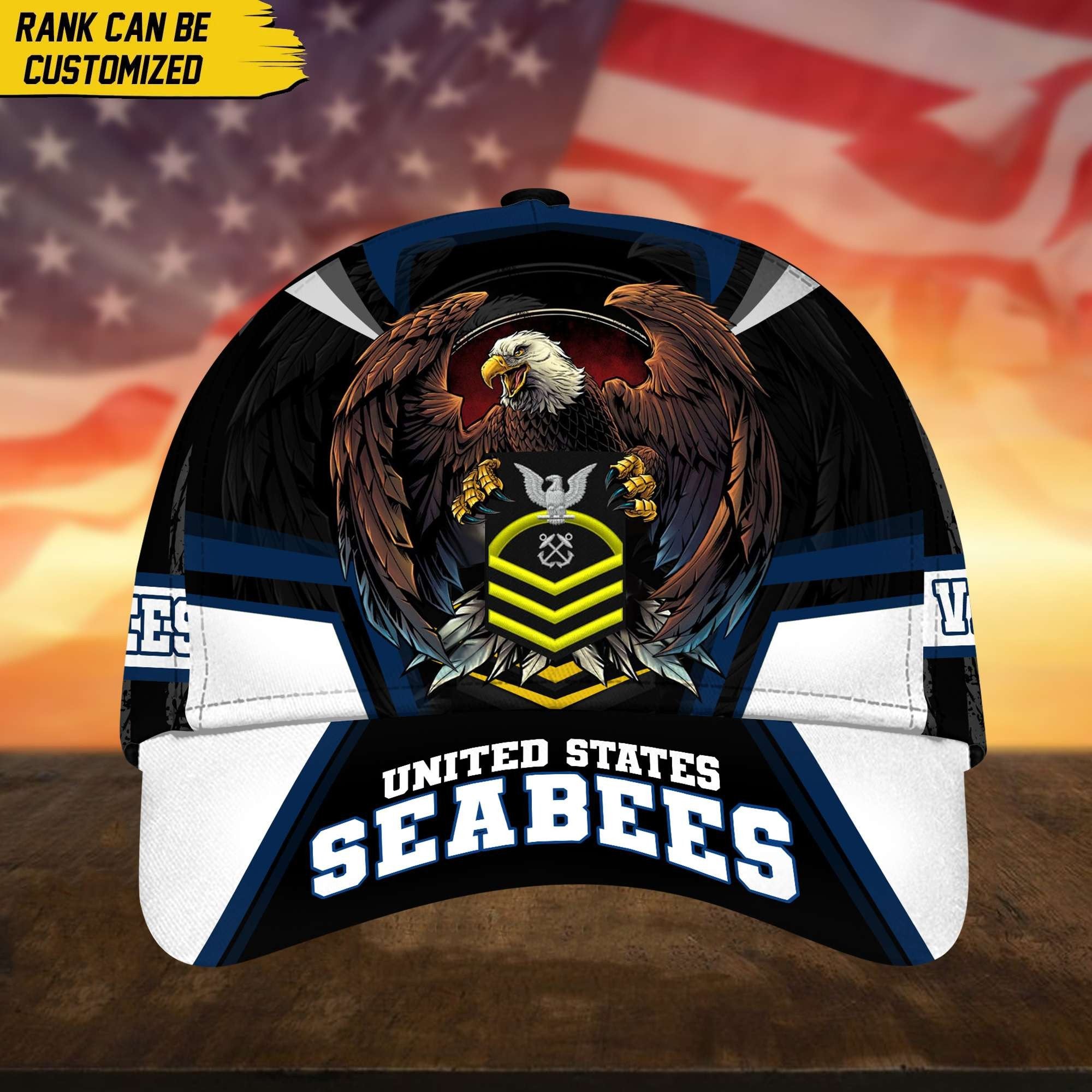 Premium Custom US Seabees Veteran Cap, Gift for Seabees Veteran VPVC002406