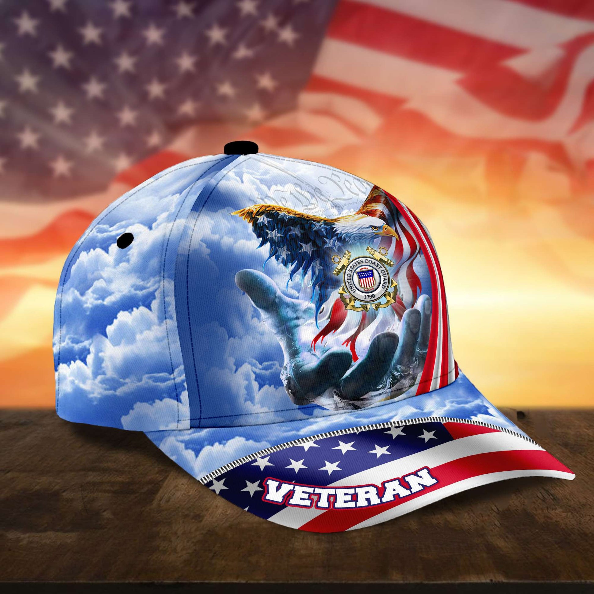 Premium Custom USCG Cap, Gifts for Coast Guard Veteran, Hat Gifts for Dad, for Husband, Gift for Veterans Day, Father's Day, Independence Day VPVC002605