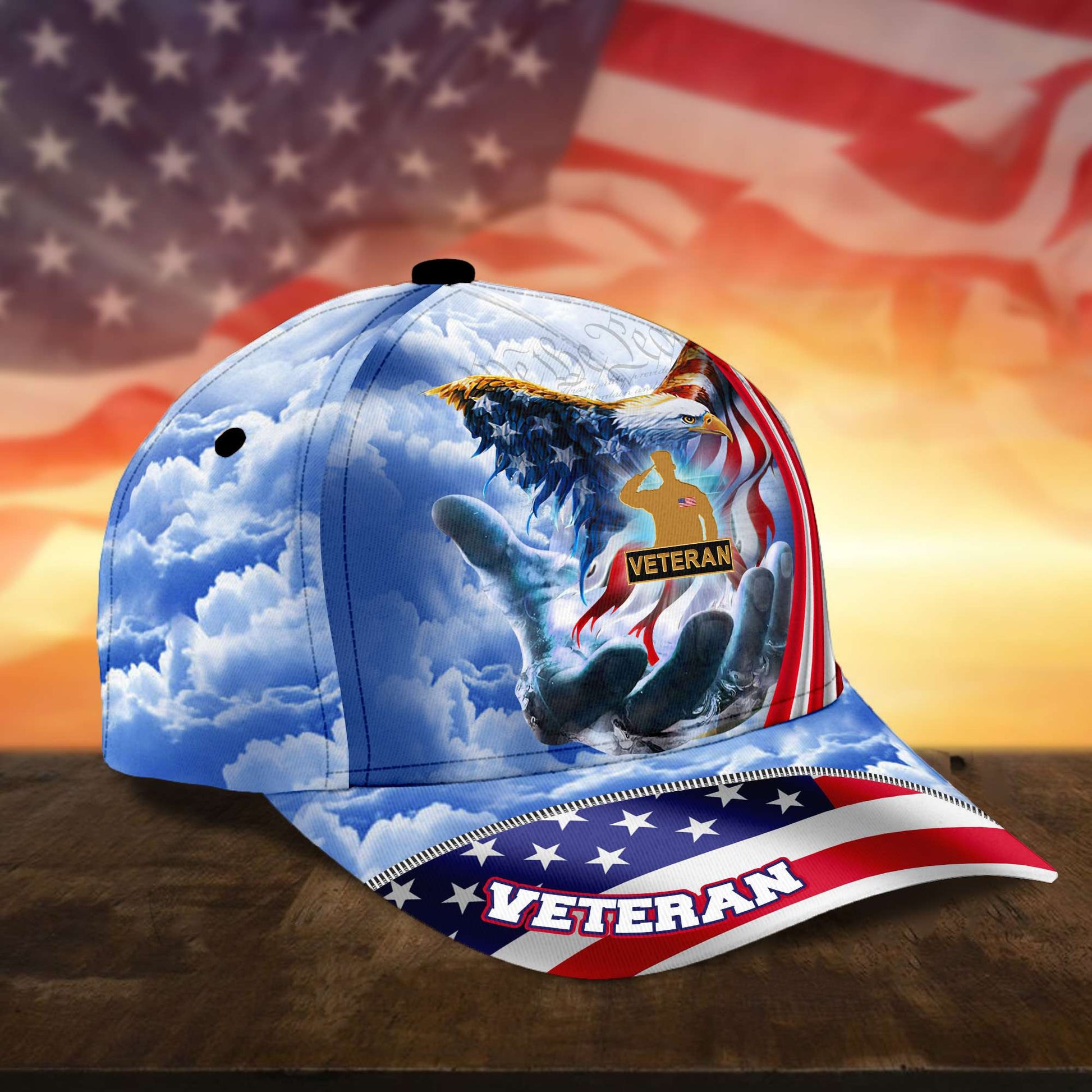 Premium Custom US Veterans Cap, Gifts for US Veterans, Hat Gifts for Dad, for Husband, Gift for Veterans Day, Father's Day, Independence Day VPVC002607
