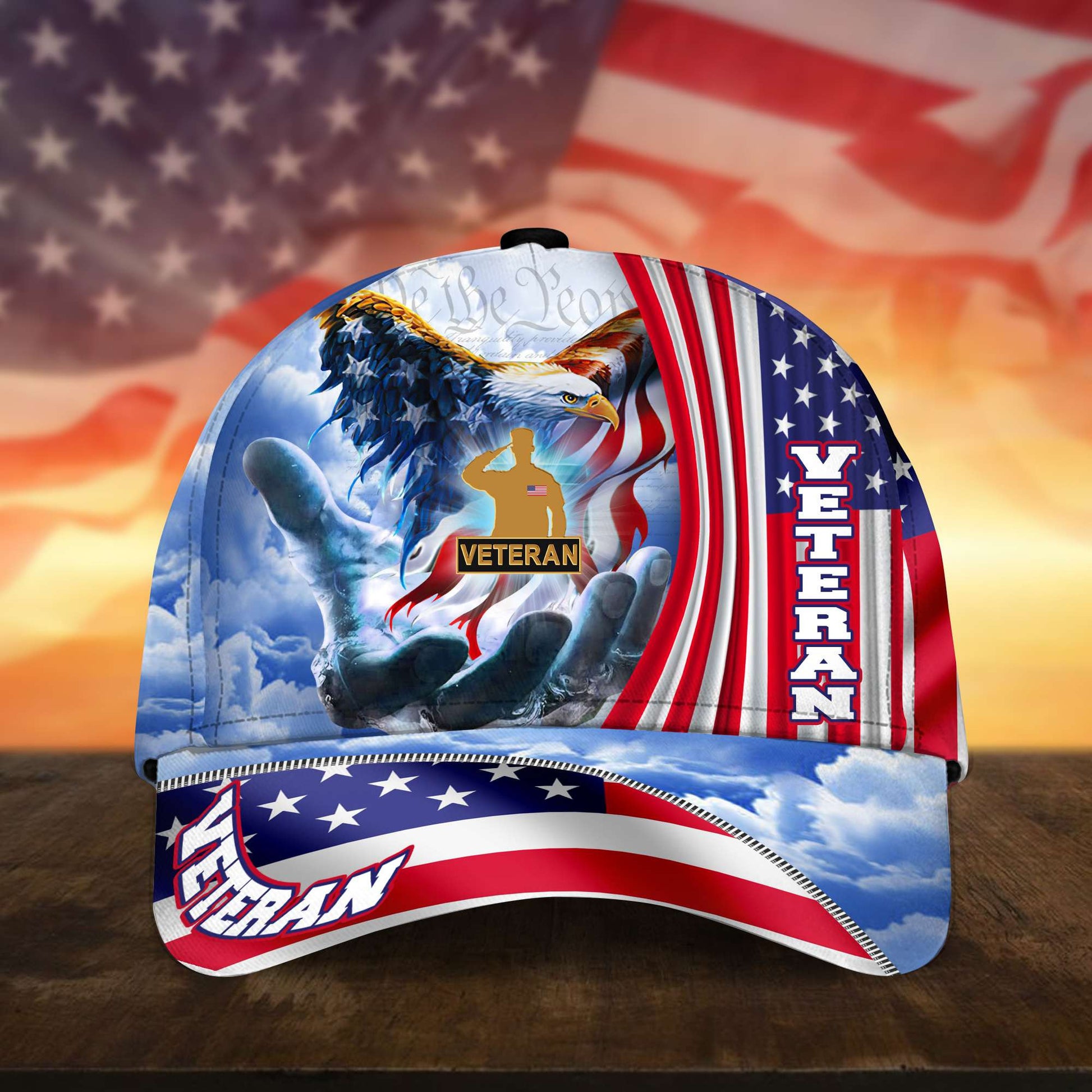 Premium Custom US Veterans Cap, Gifts for US Veterans, Hat Gifts for Dad, for Husband, Gift for Veterans Day, Father's Day, Independence Day VPVC002607