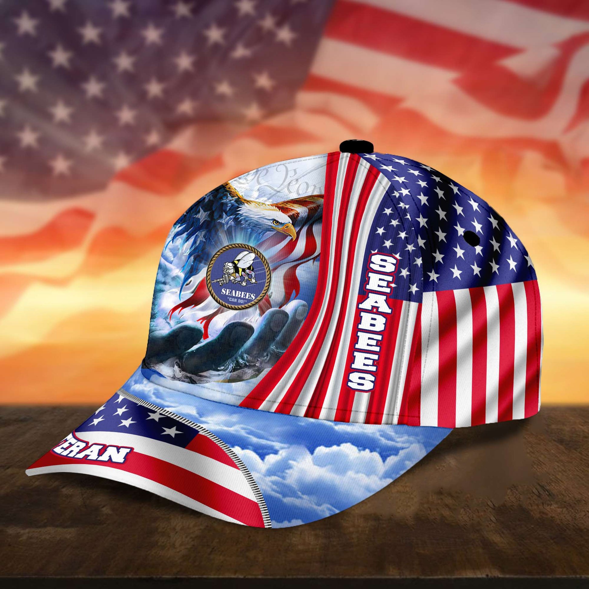 Premium Custom US Seabees Cap, Gifts for Seabees Veteran, Hat Gifts for Dad, for Husband, Gift for Veterans Day, Father's Day, Independence Day VPVC002609