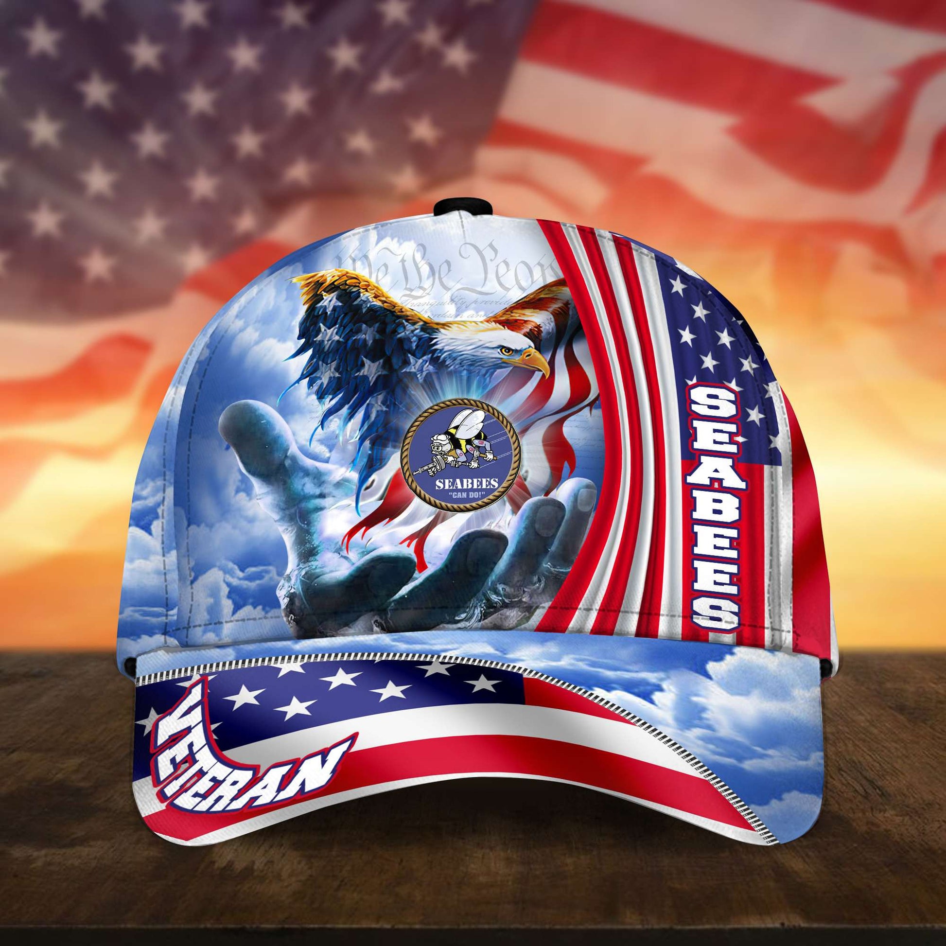 Premium Custom US Seabees Cap, Gifts for Seabees Veteran, Hat Gifts for Dad, for Husband, Gift for Veterans Day, Father's Day, Independence Day VPVC002609