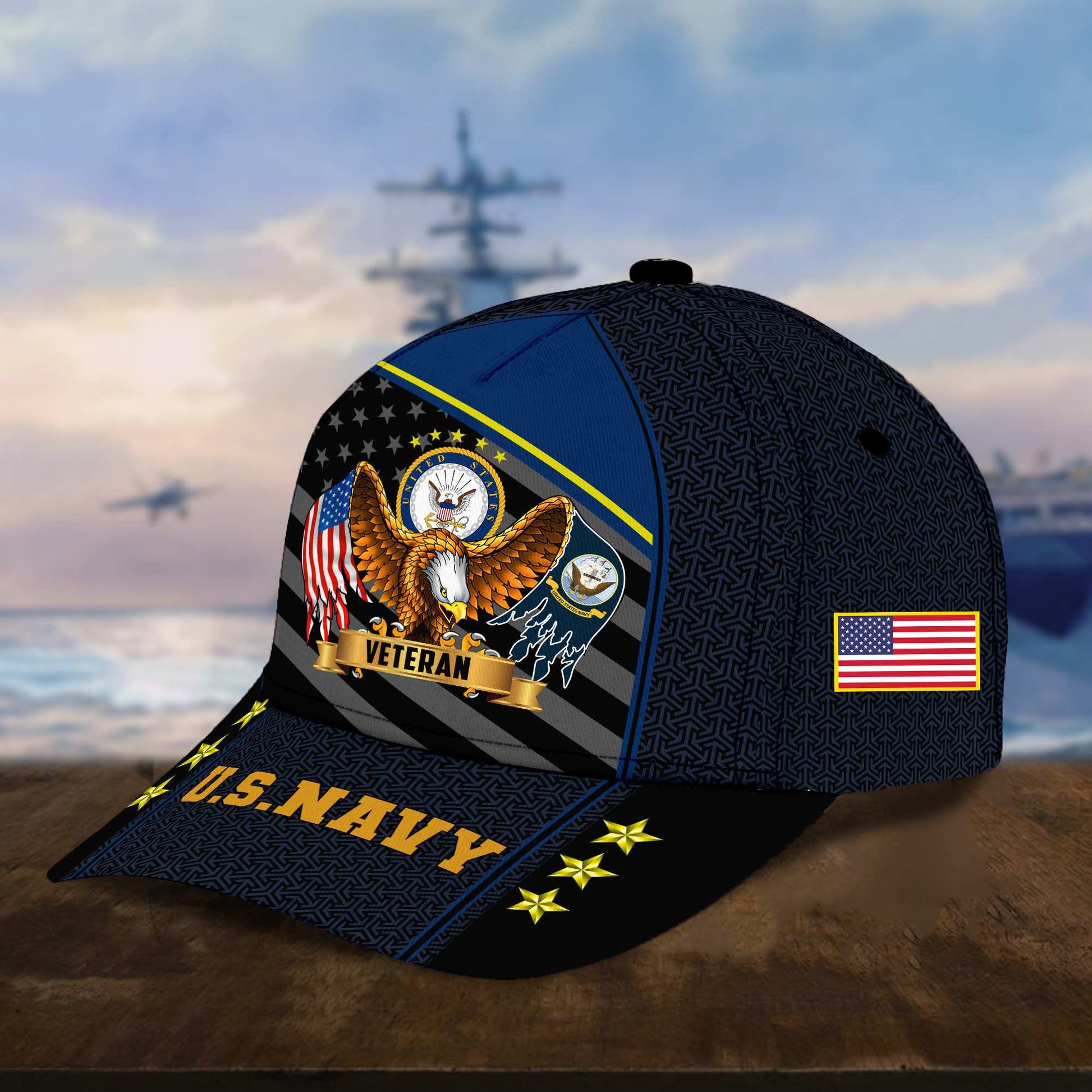 Premium US Navy Cap, Gifts for Navy Veteran, Hat Gifts for Dad, for Husband VPVC002702