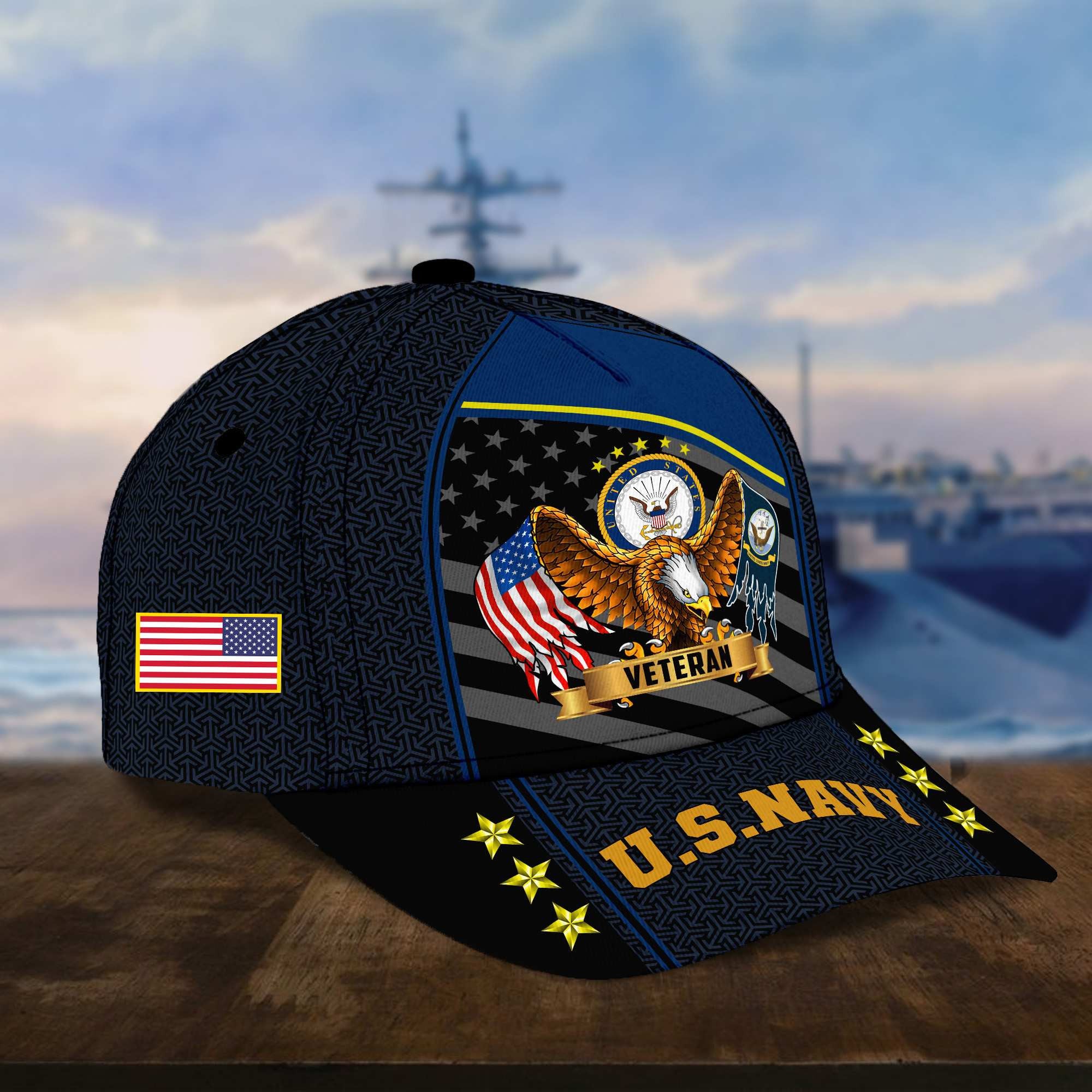 Premium US Navy Cap, Gifts for Navy Veteran, Hat Gifts for Dad, for Husband VPVC002702