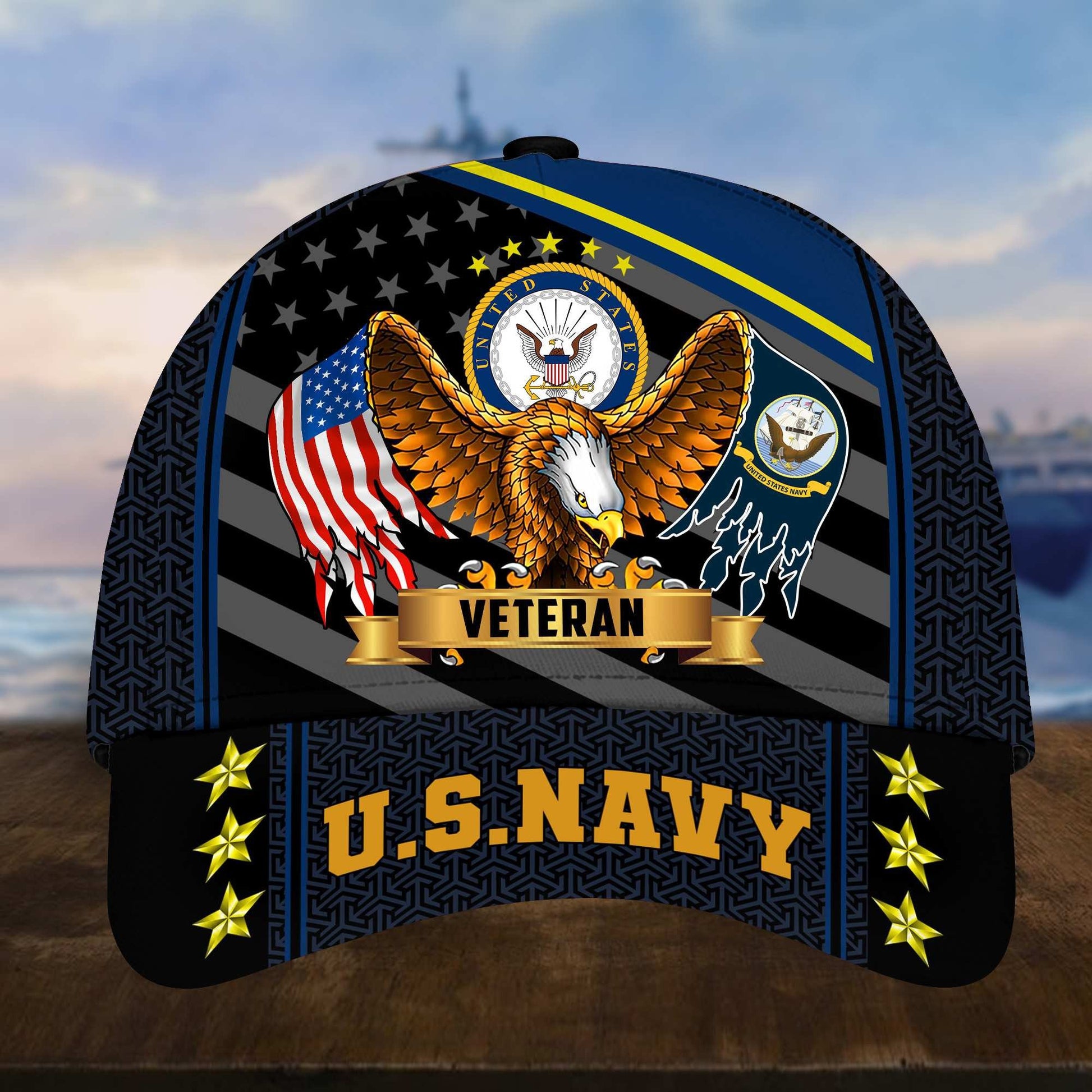 Premium US Navy Cap, Gifts for Navy Veteran, Hat Gifts for Dad, for Husband VPVC002702