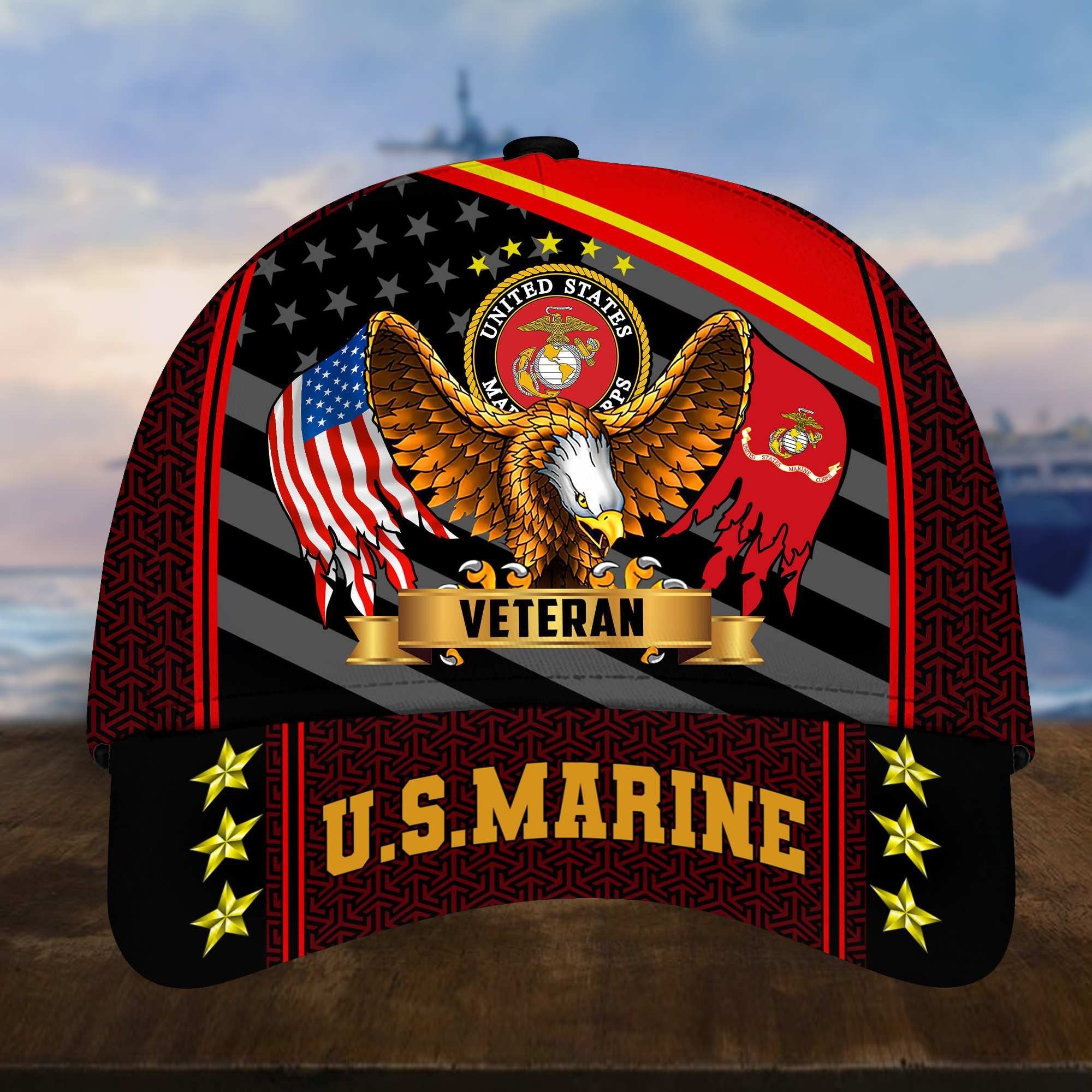 Premium USMC Cap, Gifts for Marine Veteran, Hat Gifts for Dad, for Husband VPVC002703