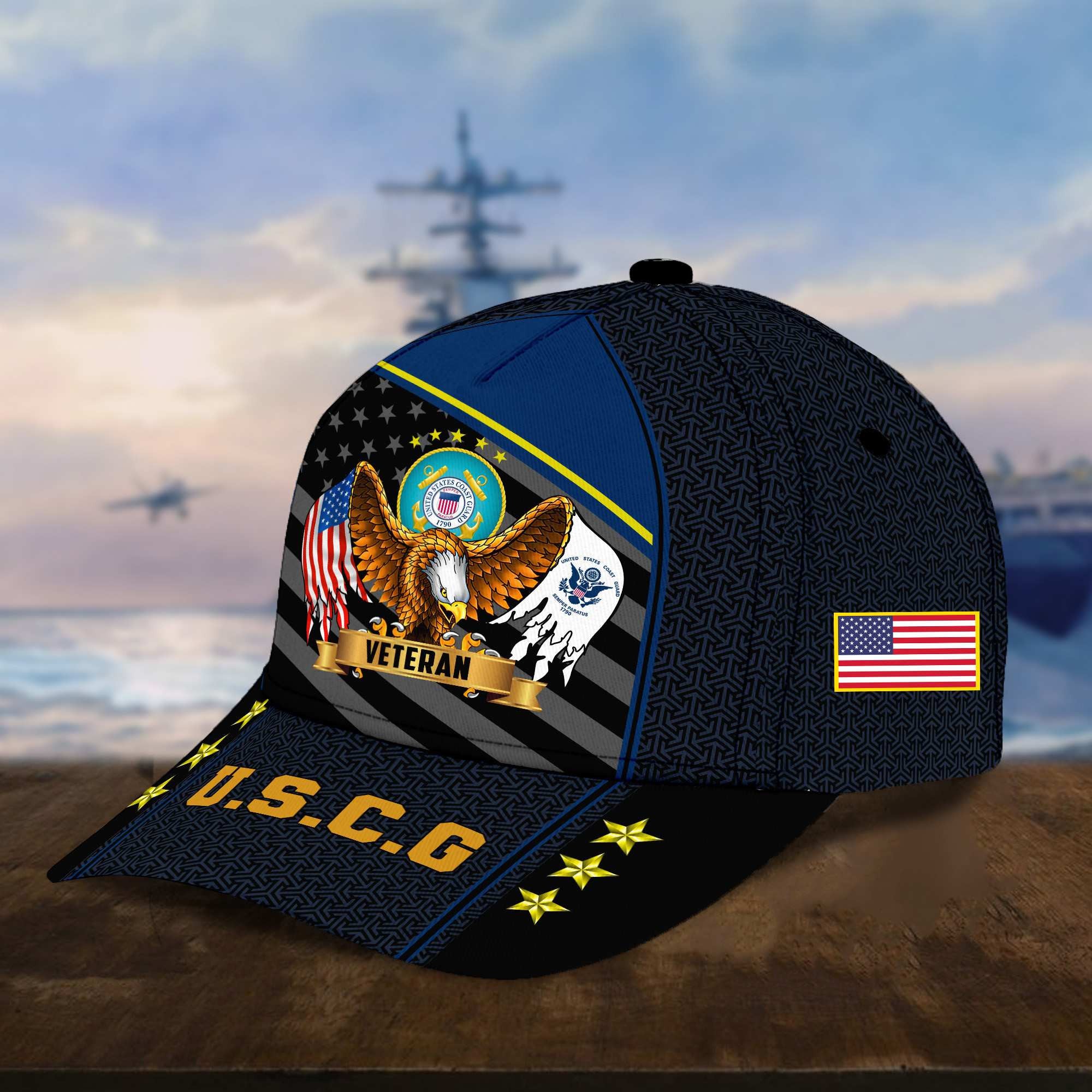 Premium USCG Cap, Gifts for Coast Guard Veteran, Hat Gifts for Dad, for Husband VPVC002705