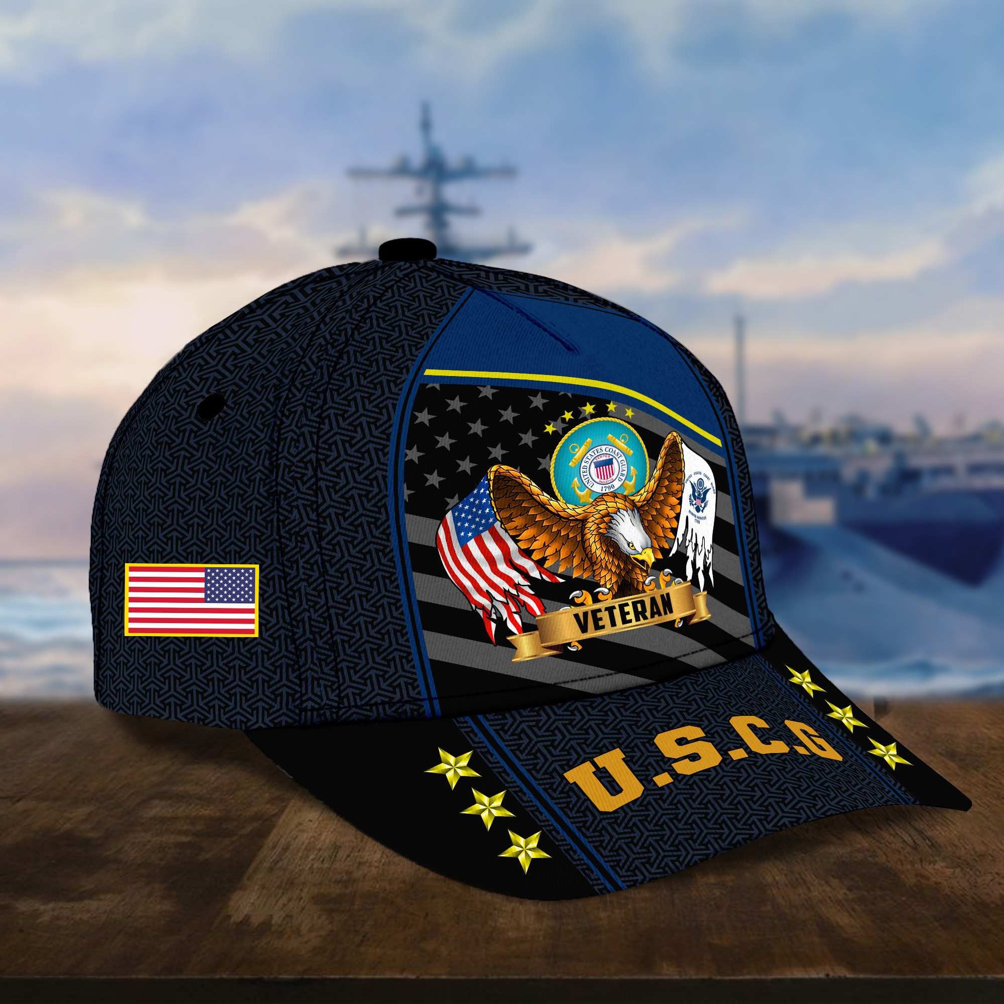 Premium USCG Cap, Gifts for Coast Guard Veteran, Hat Gifts for Dad, for Husband VPVC002705