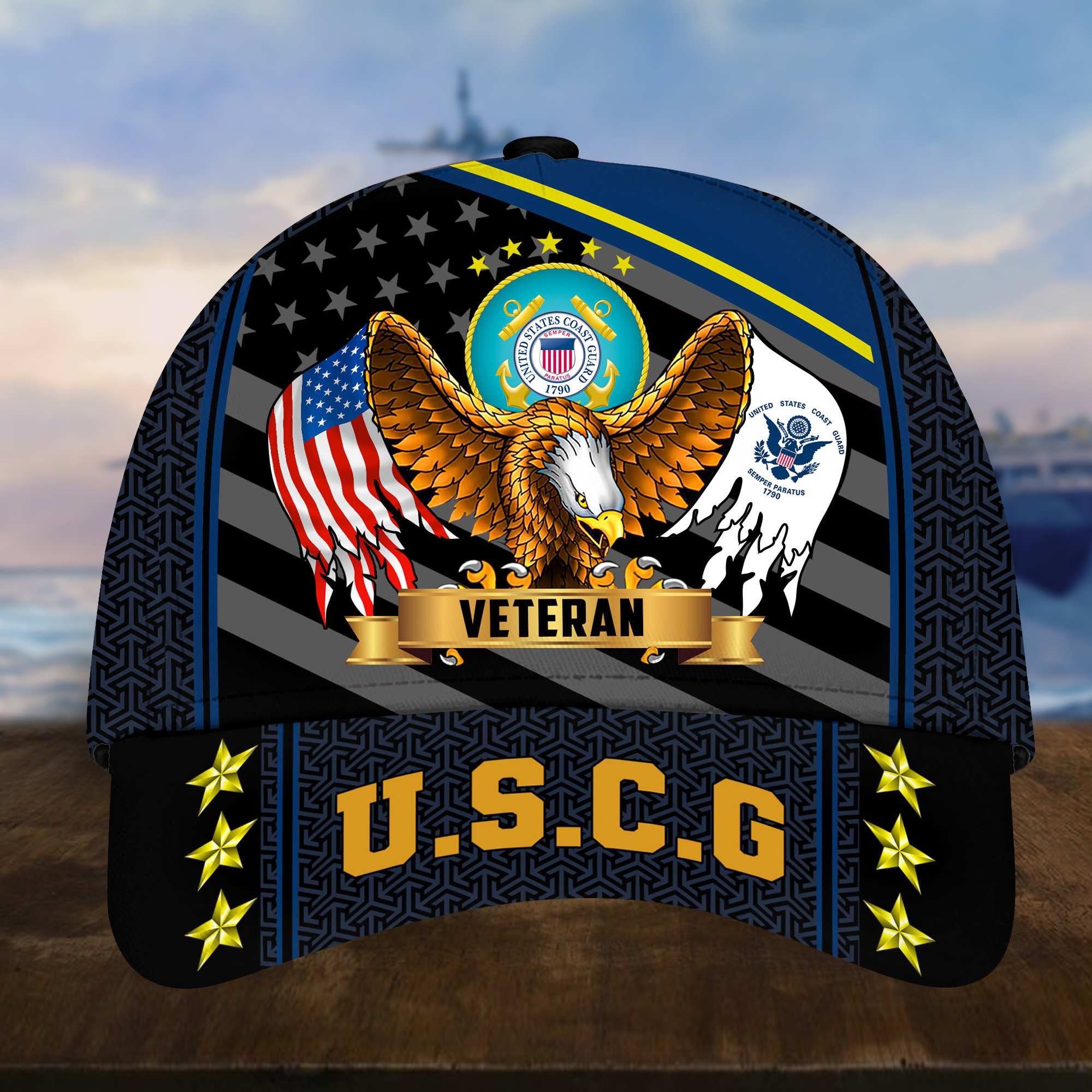 Premium USCG Cap, Gifts for Coast Guard Veteran, Hat Gifts for Dad, for Husband VPVC002705
