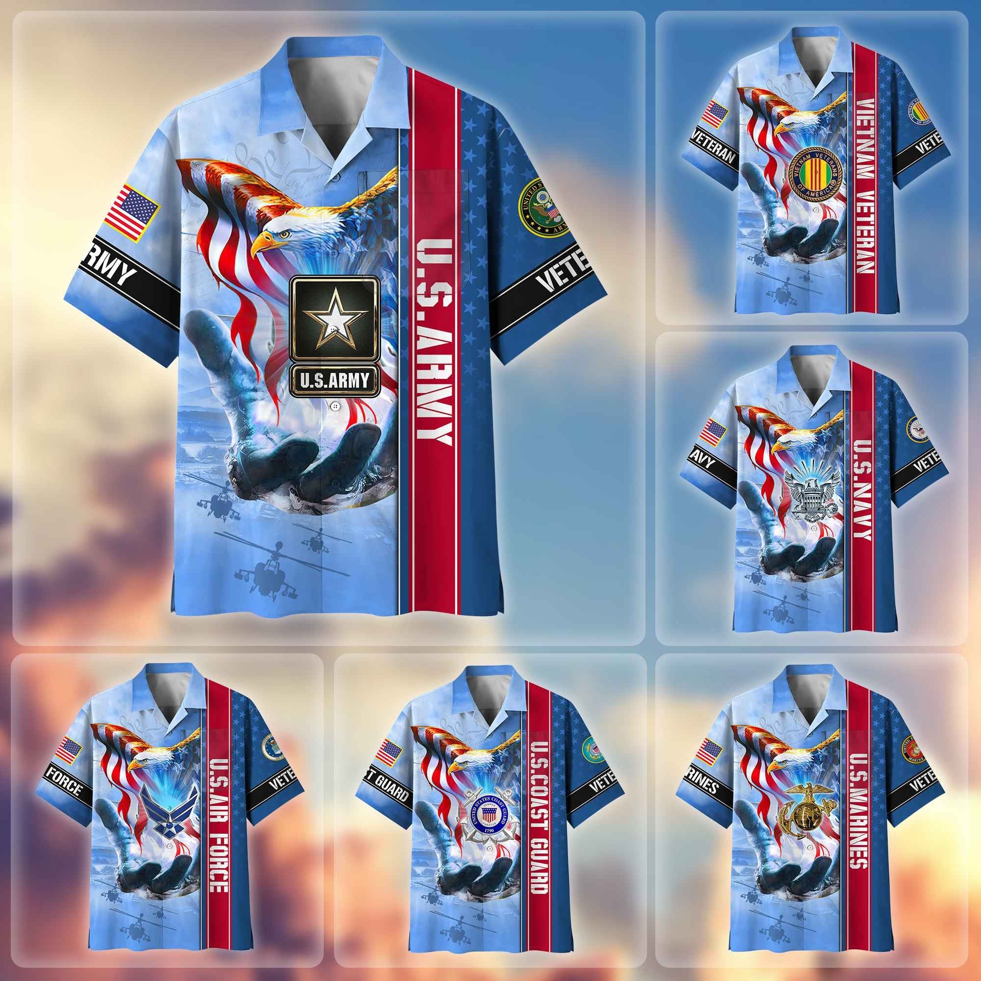 Premium American Pride US Veterans Hawaii Shirt With Pocket APVC180601