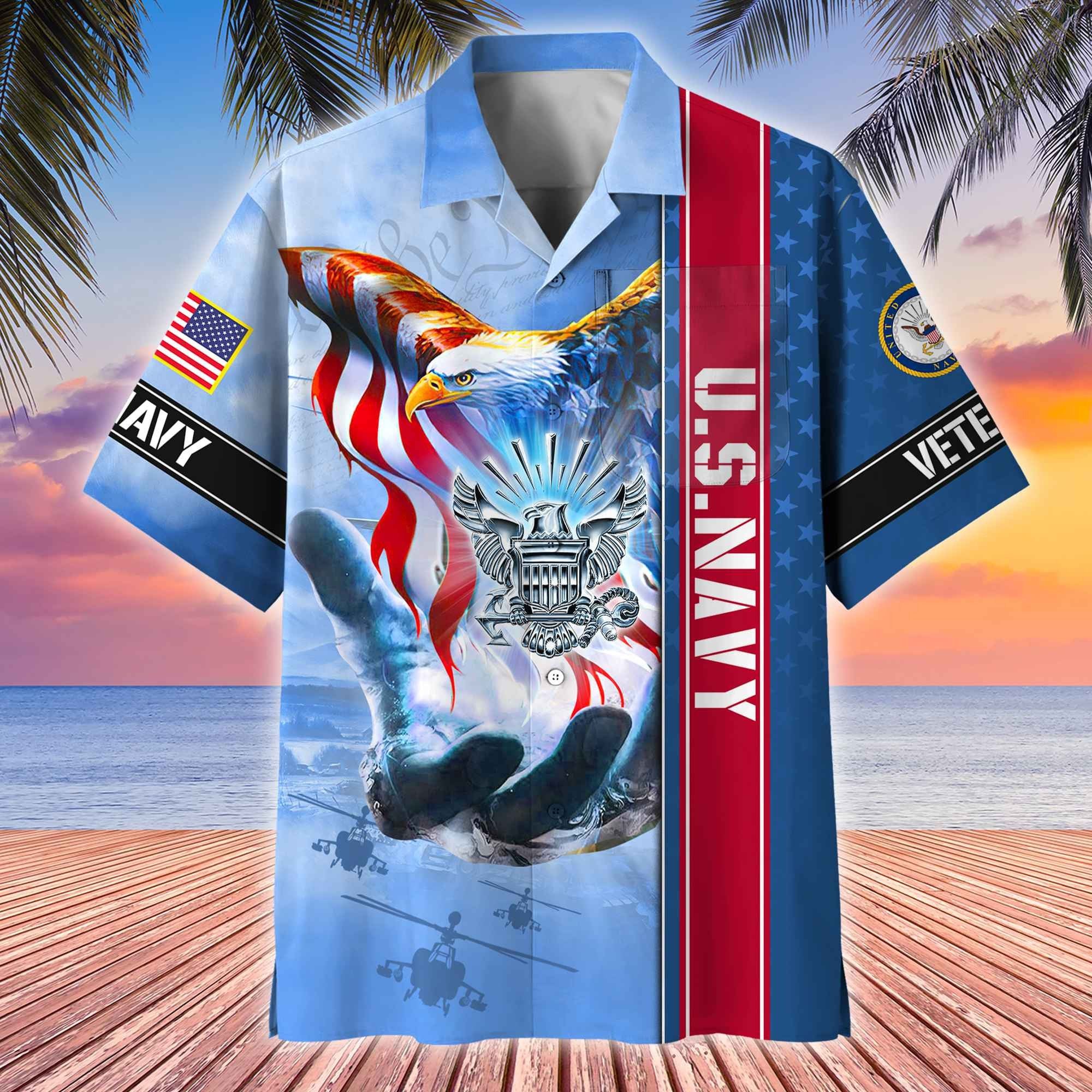 Premium American Pride US Veterans Hawaii Shirt With Pocket APVC180601