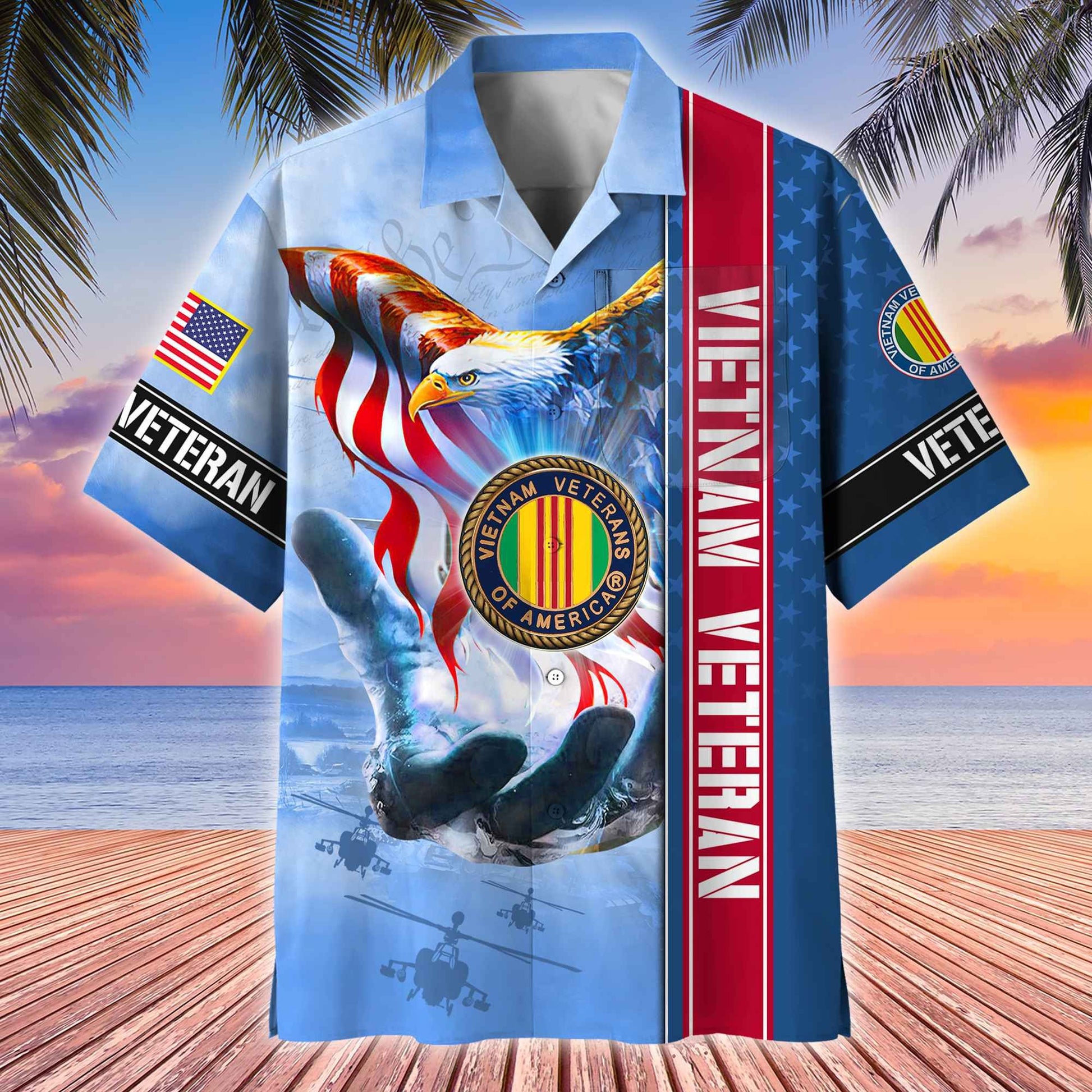 Premium American Pride US Veterans Hawaii Shirt With Pocket APVC180601