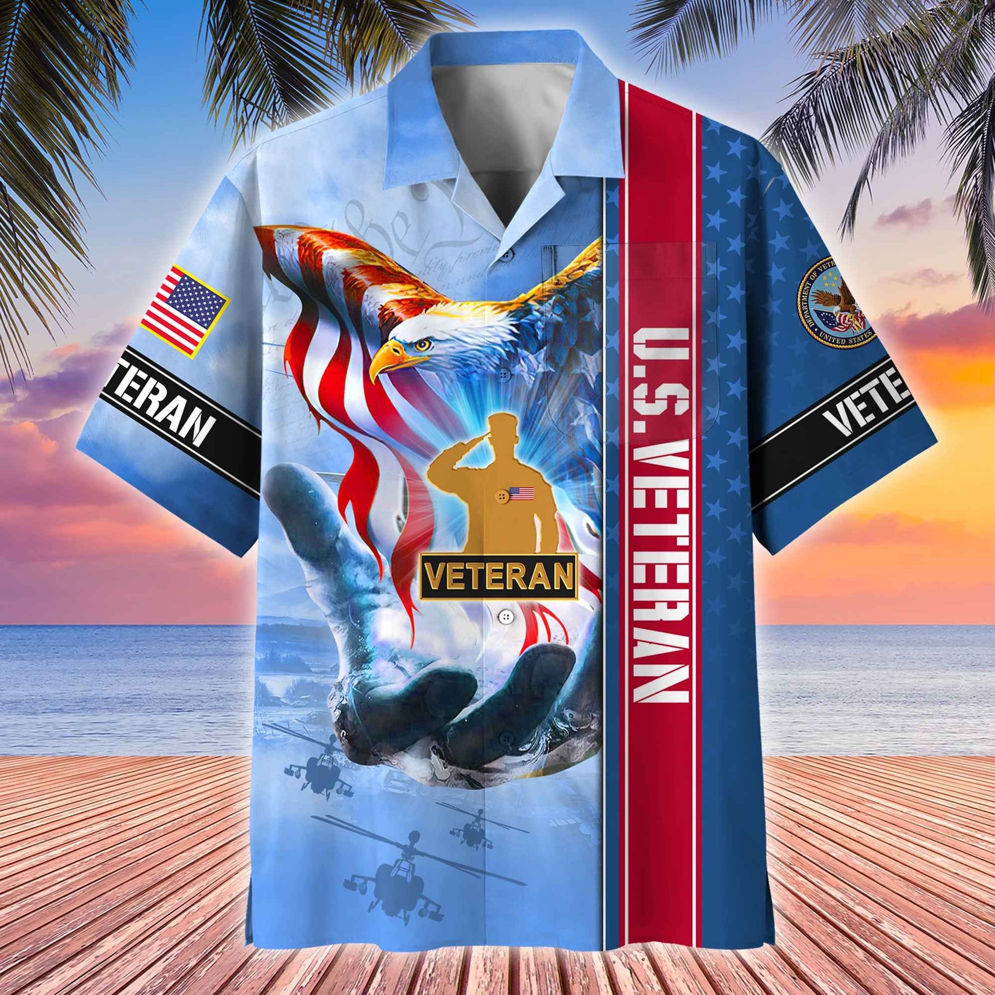 Premium American Pride US Veterans Hawaii Shirt With Pocket APVC180601