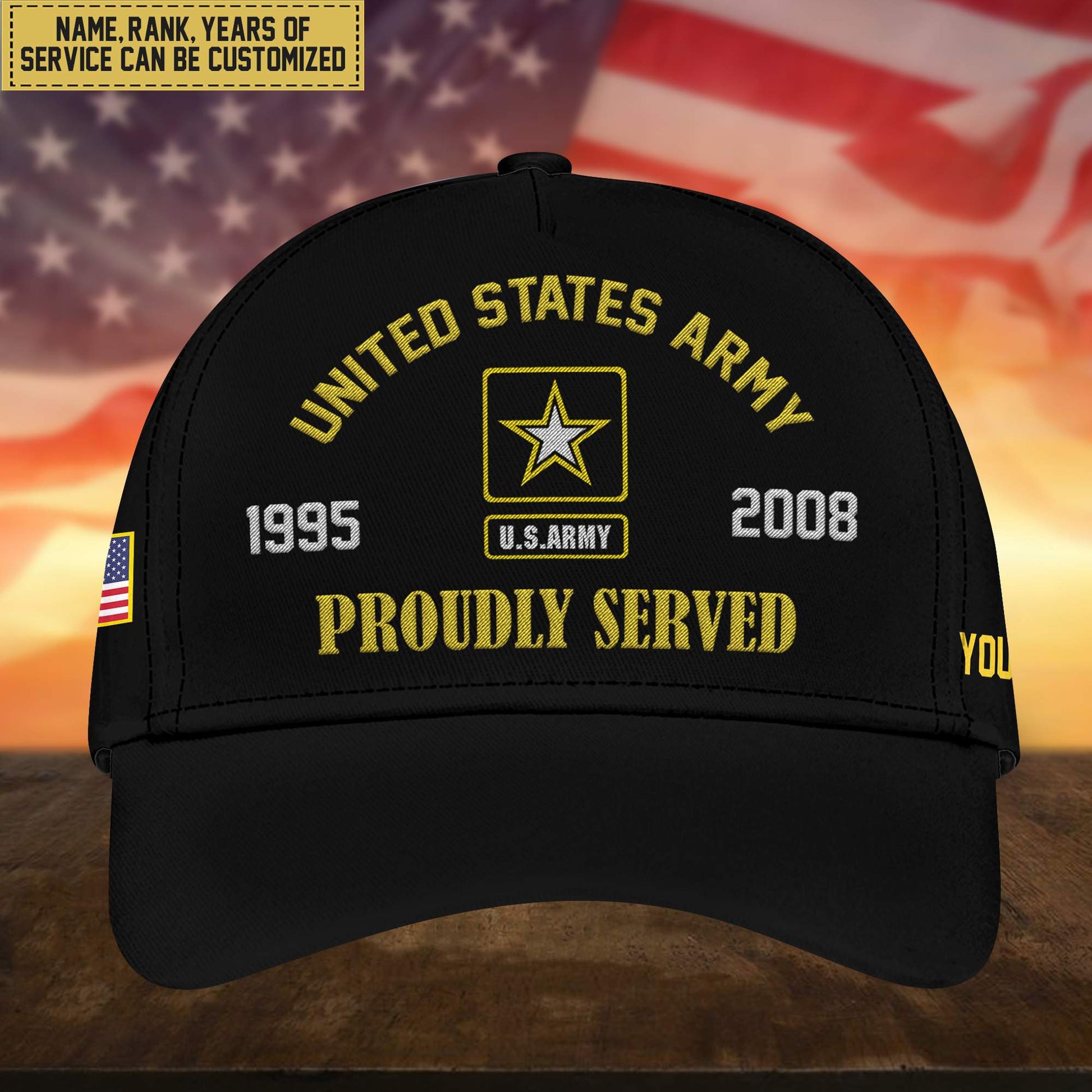 Premium Custom US Army Embroidered Cap, Hat for Army Veteran, Gifts for Dad, for Husband VPVC300101