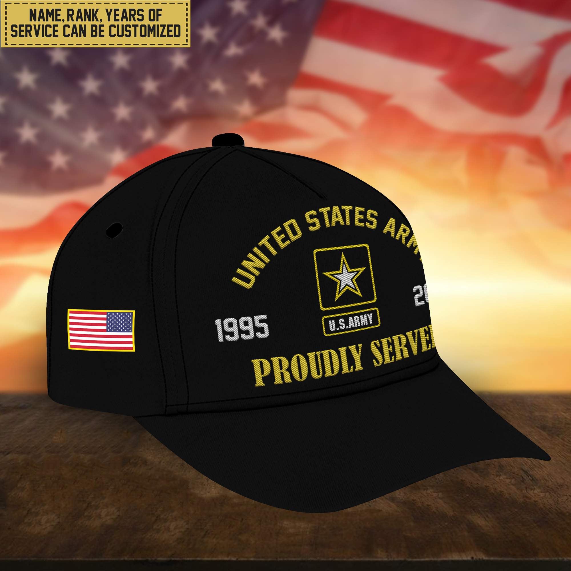 Premium Custom US Army Embroidered Cap, Hat for Army Veteran, Gifts for Dad, for Husband VPVC300101