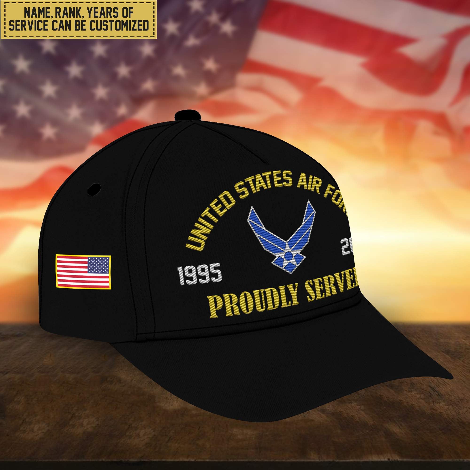 Premium Custom USAF Embroidered Cap, Hat for Air Force Veteran, Gifts for Dad, for Husband VPVC300104
