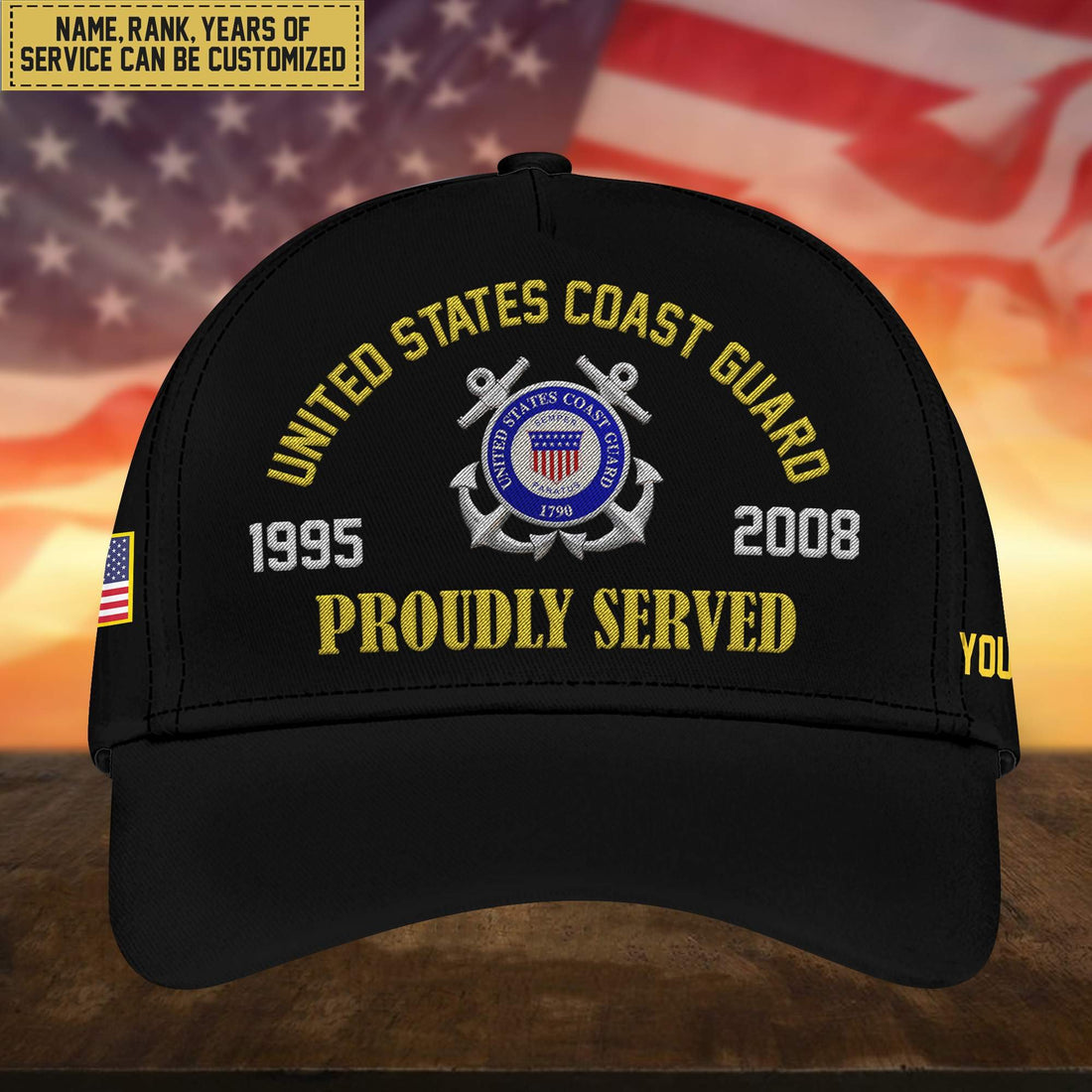 Premium Custom USCG Embroidered Cap, Hat for Coast Guard Veteran, Gifts for Dad, for Husband VPVC300105