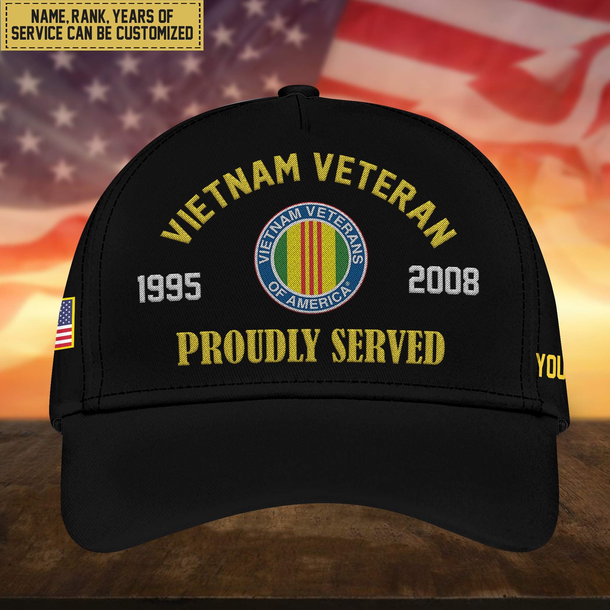 Premium Custom Vietnam Veteran Embroidered Cap, Hat for Vietnam Veteran, Gifts for Dad, for Husband VPVC300106