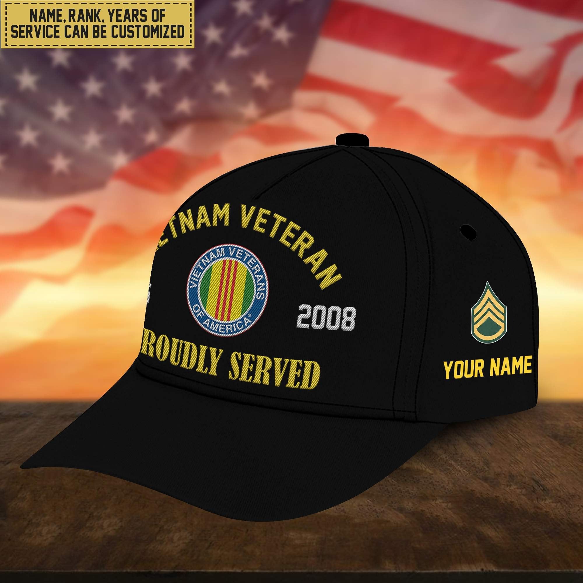 Premium Custom Vietnam Veteran Embroidered Cap, Hat for Vietnam Veteran, Gifts for Dad, for Husband VPVC300106