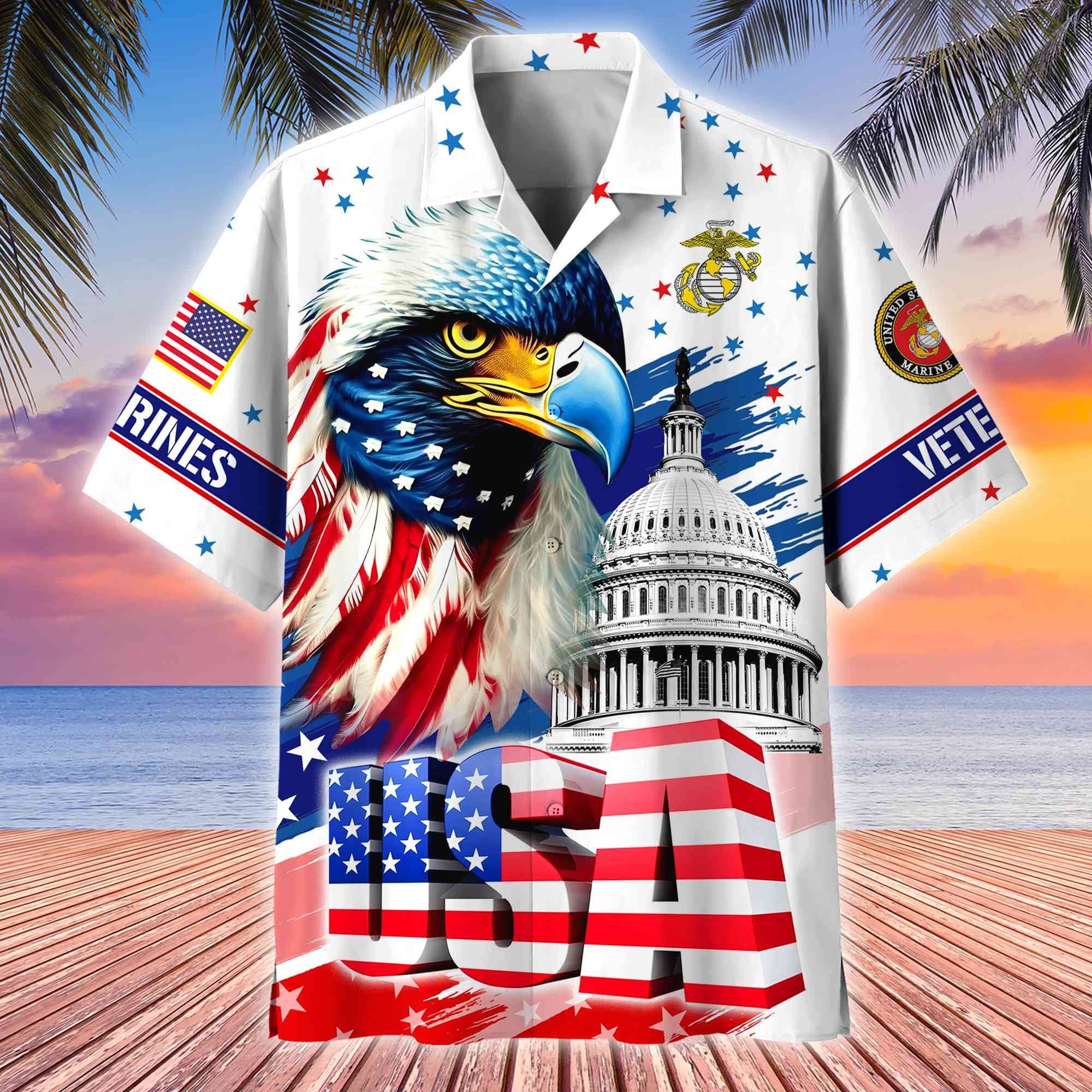 Premium American Pride US Veterans Hawaii Shirt, Gifts For Independence Day, Veterans Day APVC210602